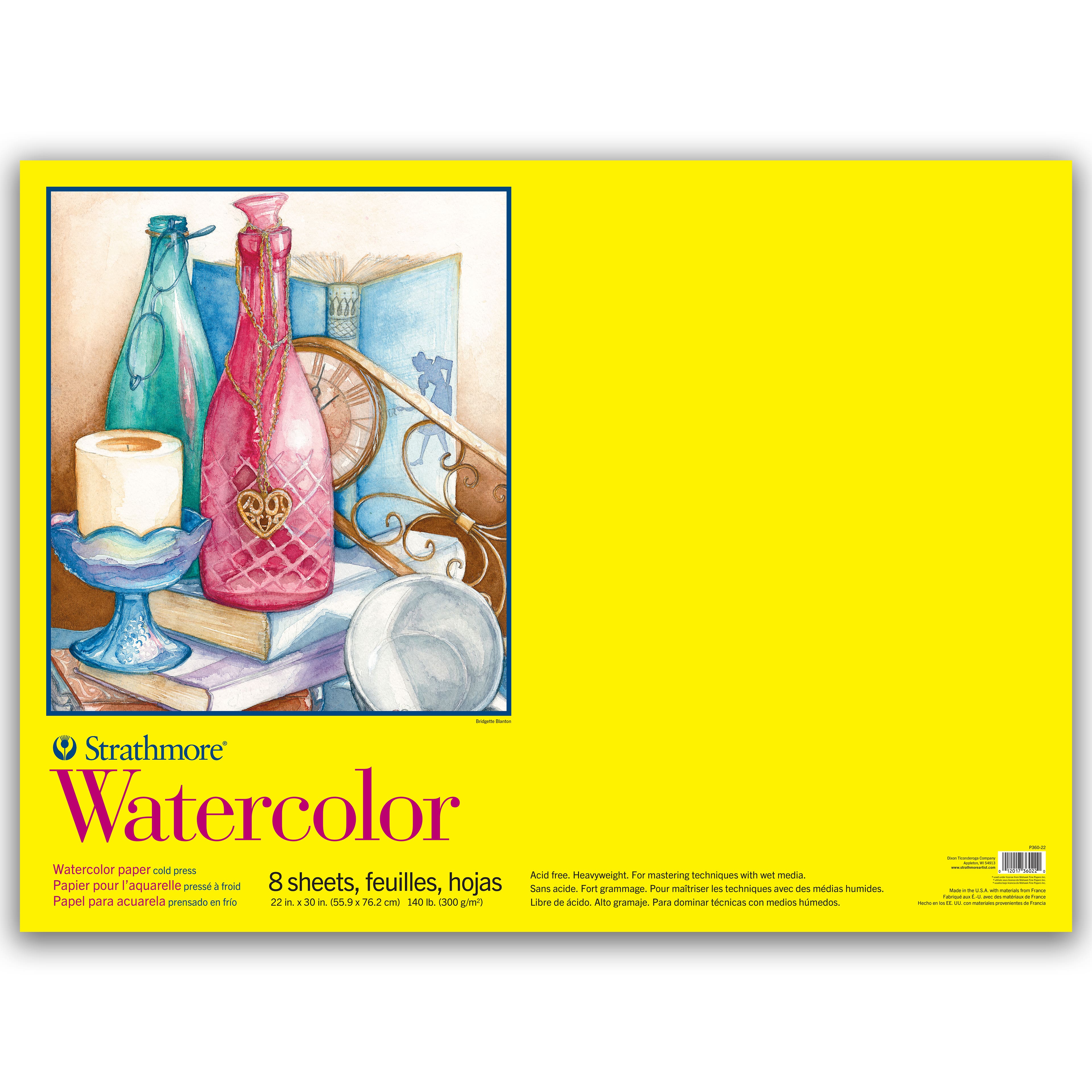 Strathmore® 300 Series Cold Press Watercolor Paper Pad, 22 x 30