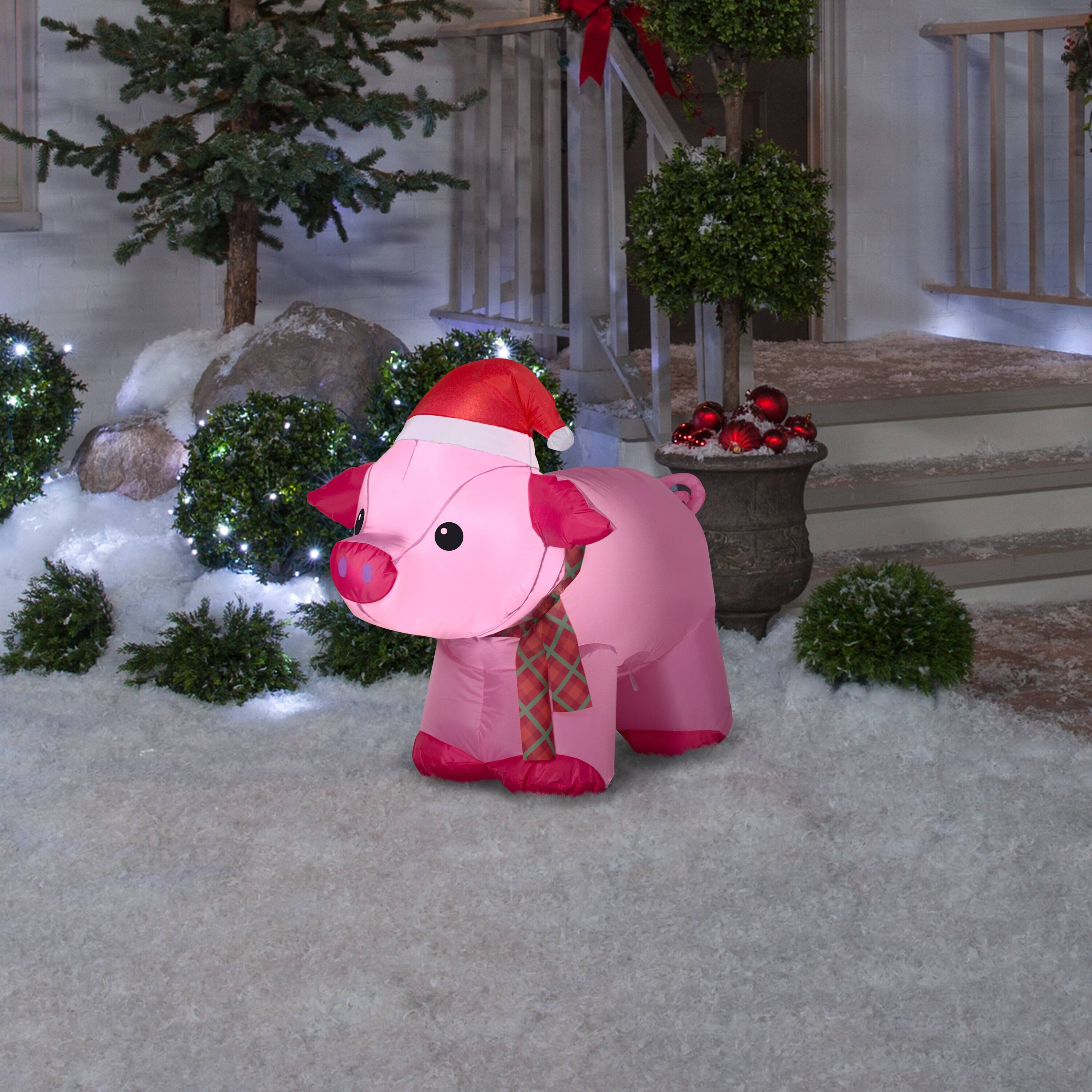 3ft. Airblown® Inflatable Christmas Pig