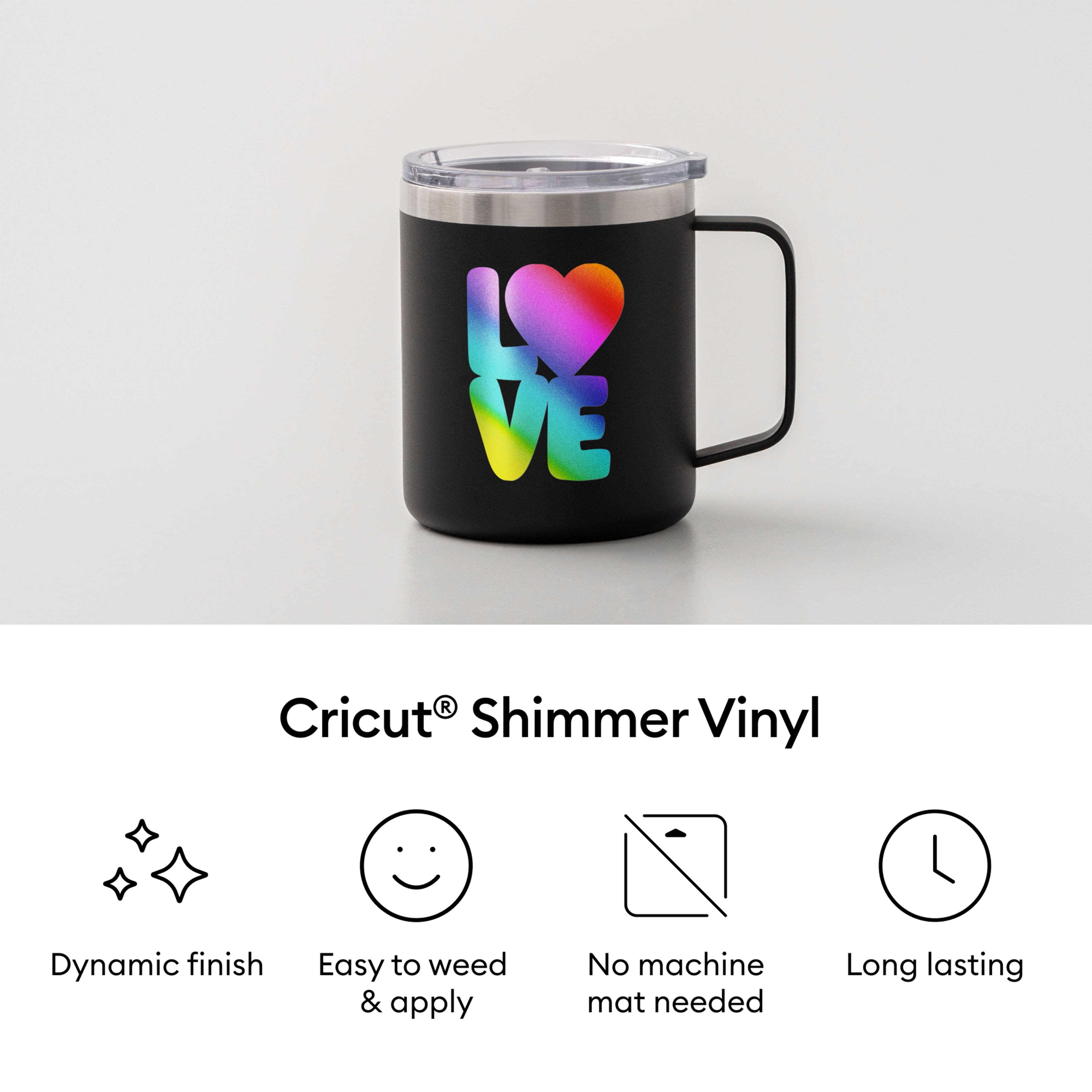 Cricut&#xAE; Smart Vinyl&#x2122; Matless Permanent Rainbow Shimmer Vinyl