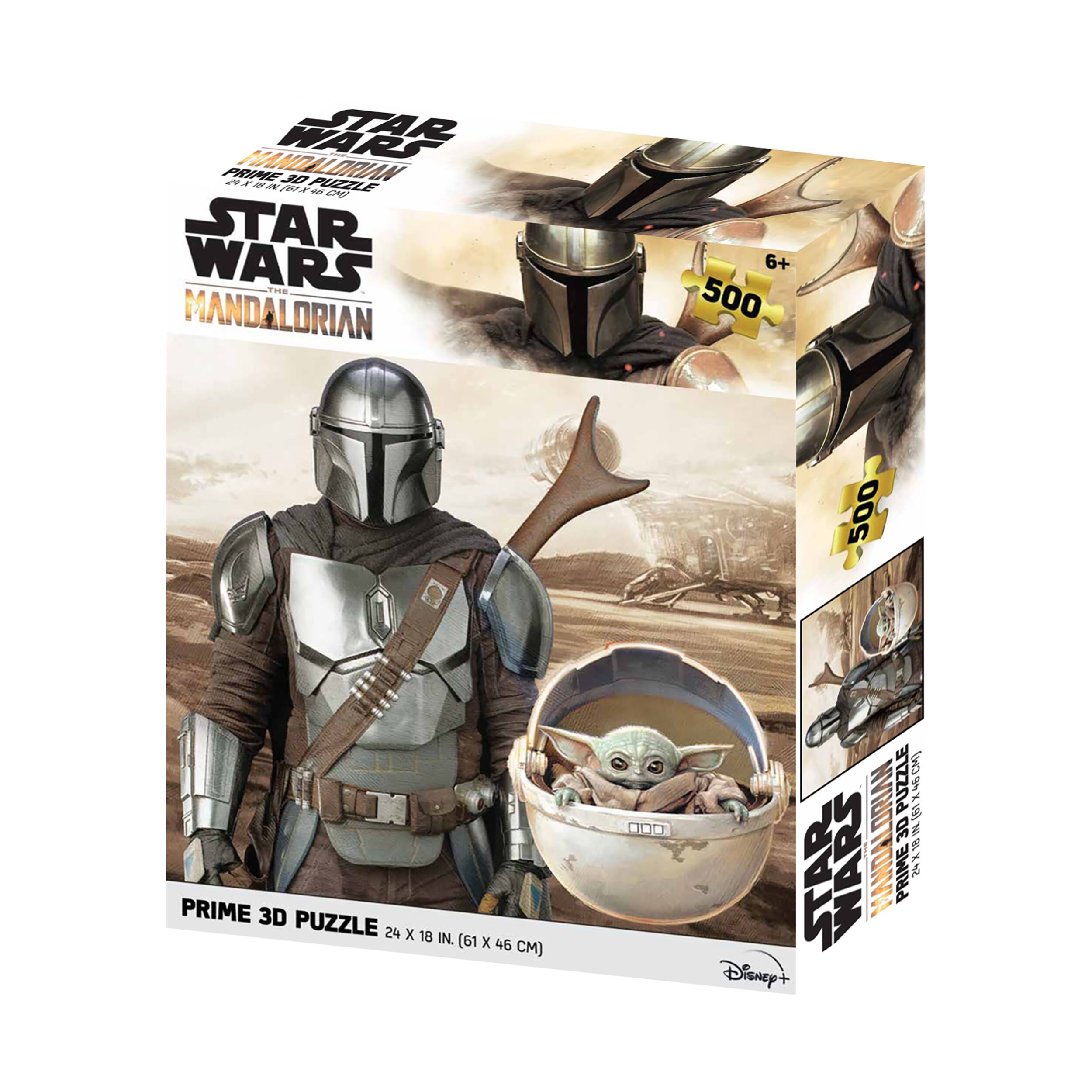 Star Wars - The Mandalorian - Mando &#x26; Grogu 3D Lenticular Jigsaw Puzzle: 500 Pcs