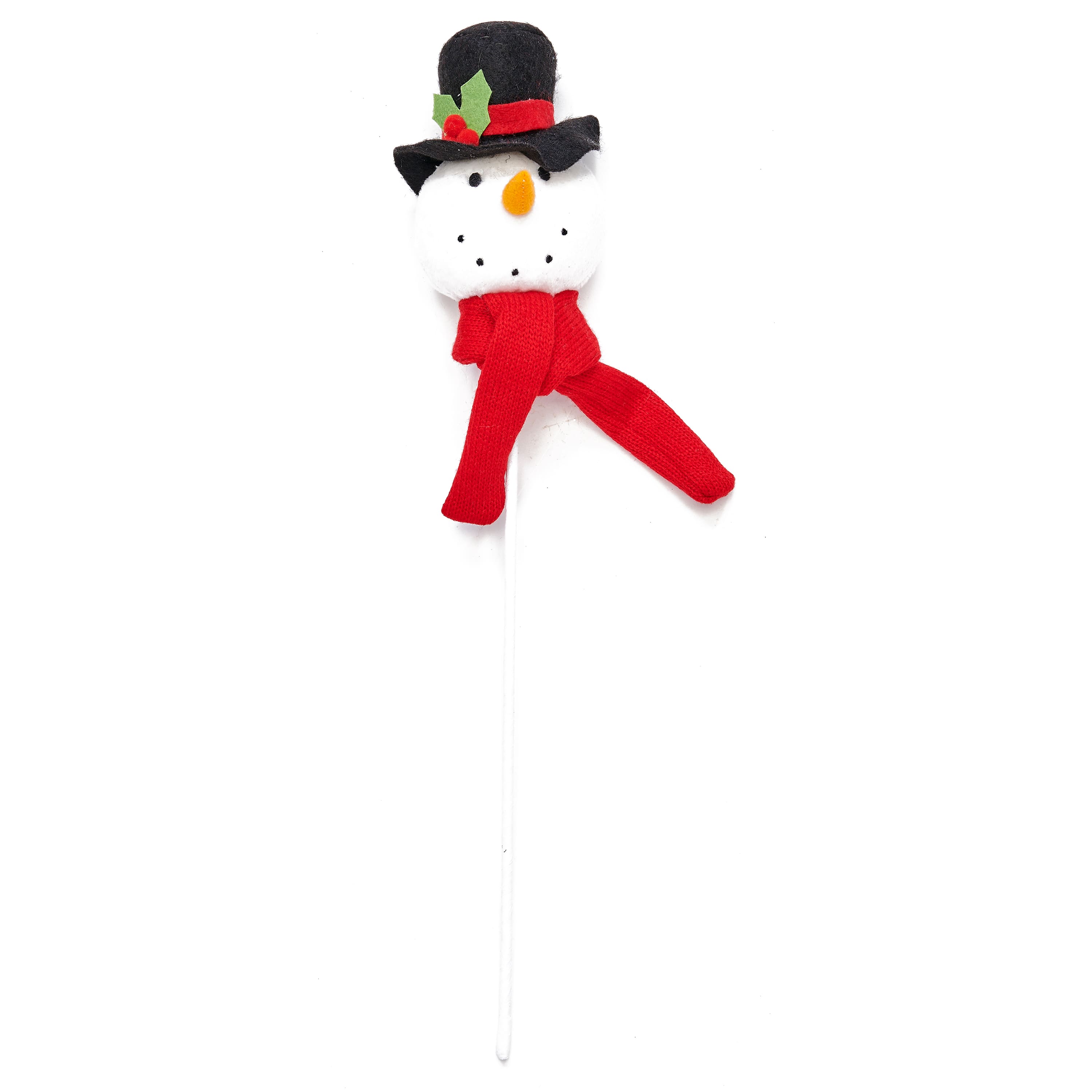 16.5" Snowman with Black Hat and Scarf Pick, 4ct.