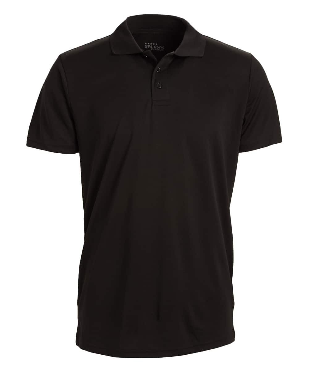 Galaxy by Harvic Tagless Dry-Fit Moisture-Wicking Men's Polo Shirt