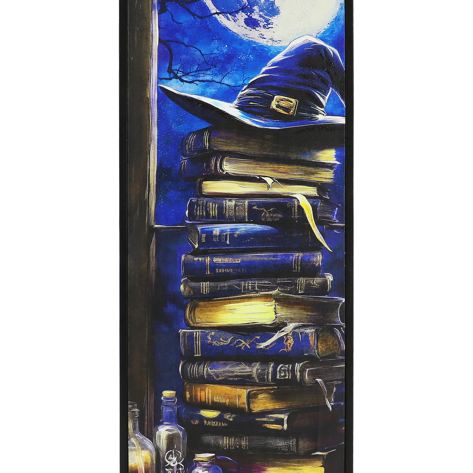 10.5&#x22; x 33&#x22; Witchy Book Stack Under the Moon Framed Wall Art by Ashland&#xAE;