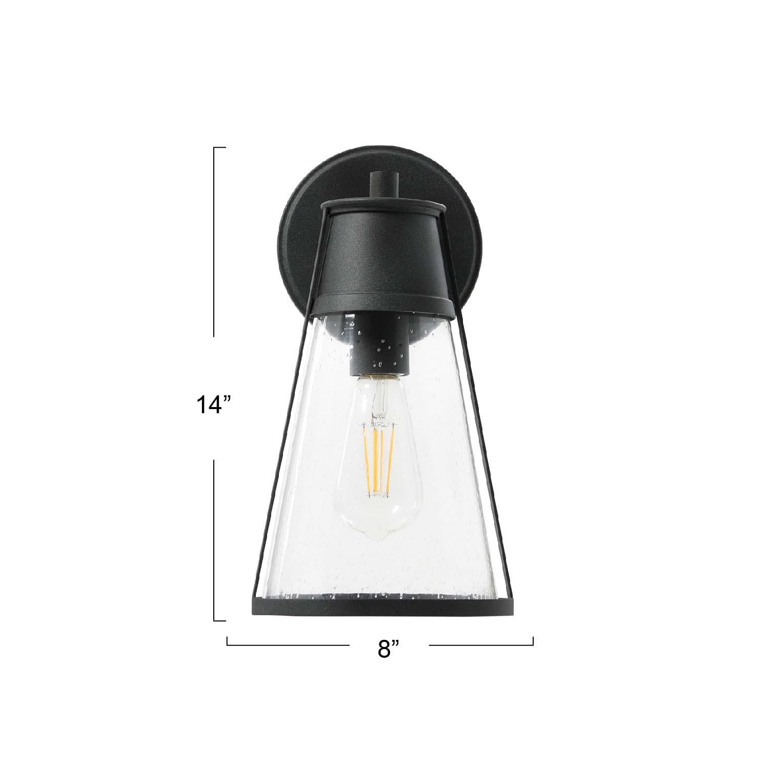 Hello Honey® Robert Stevenson Lighting Jaxon 13.5" Metal & Seedy Glass Outdoor Wall Sconce