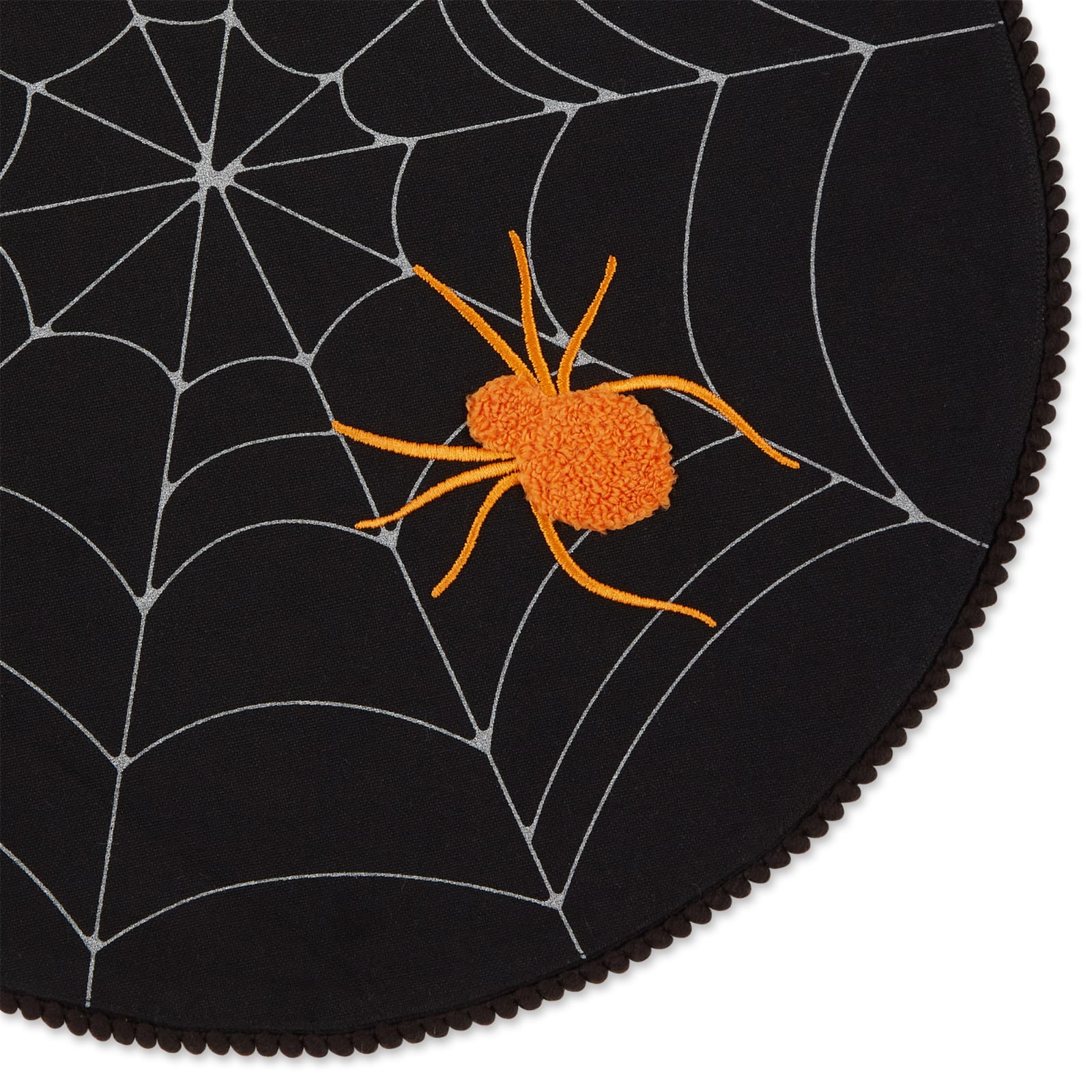 DII&#xAE; Spooky Spiderweb Embellished Round Placemats, 4ct.