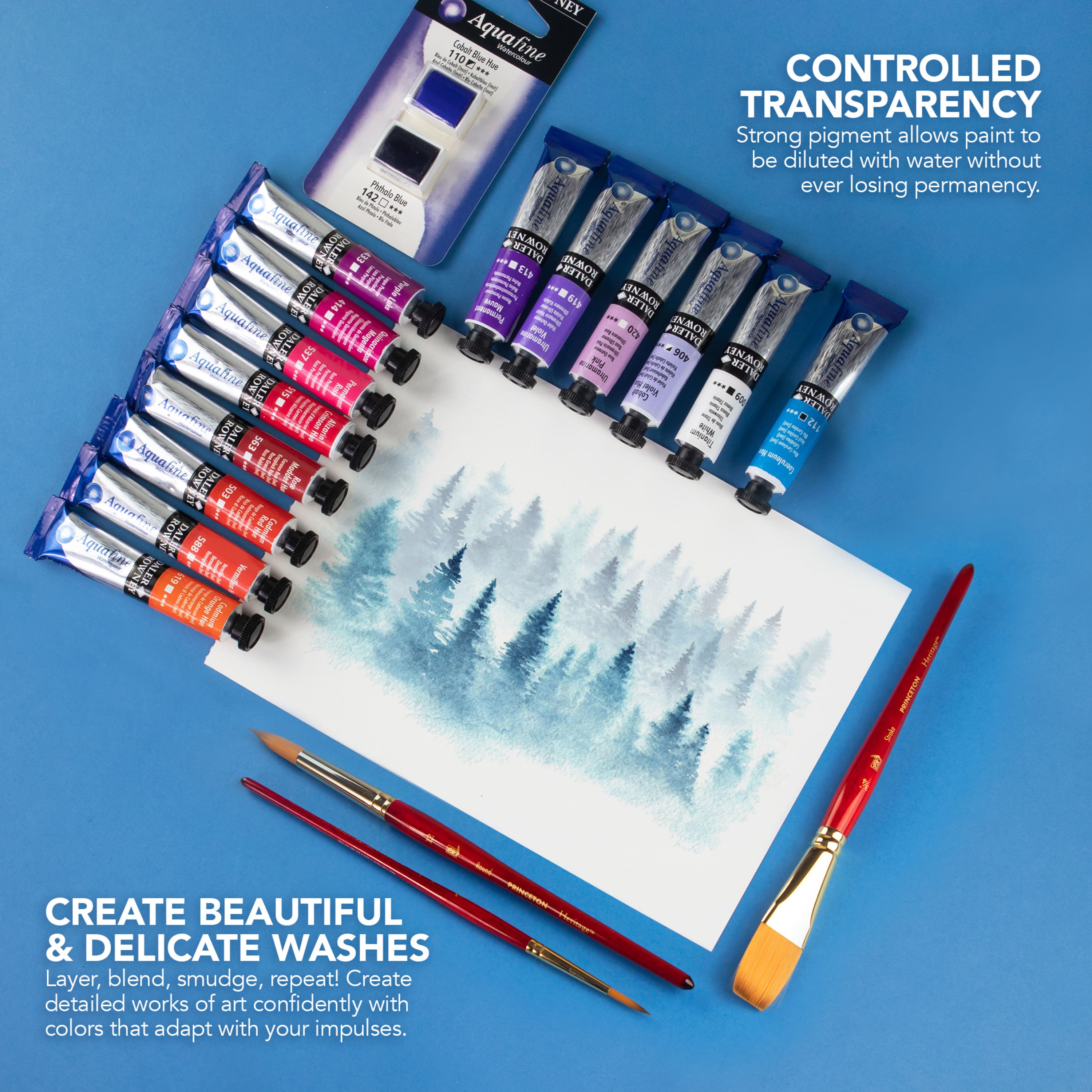 12 Pack: Daler-Rowney® Aquafine Watercolour Paint