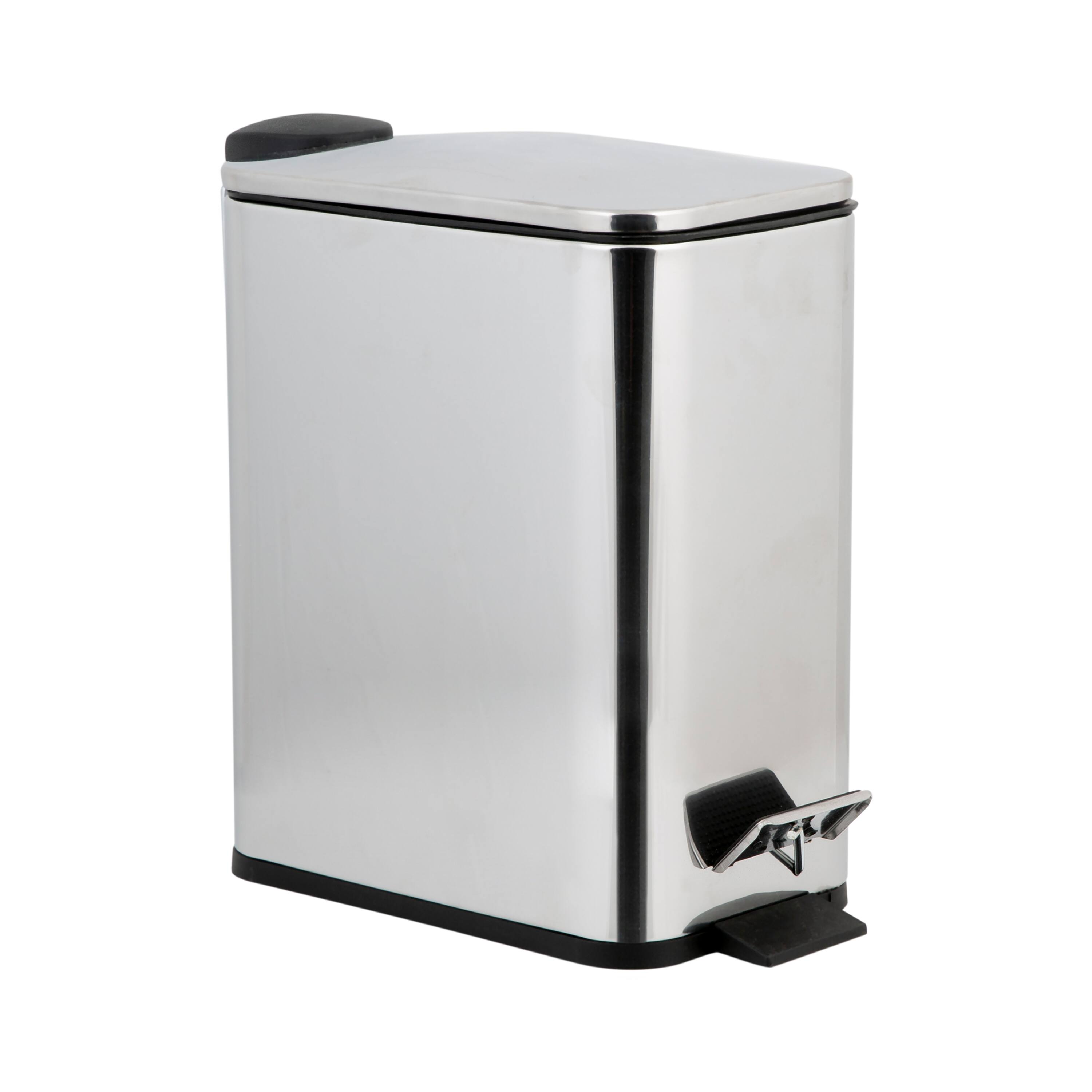 Simplify Stainless Steel 5L Slim Rectangular Pedal Trash Bin with Soft Close Lid