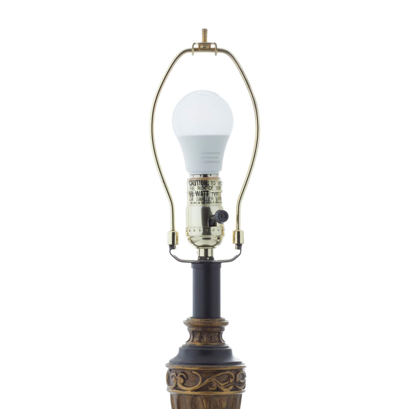 Brass Metal Tuscan Table Lamp, 33&#x22; x 10&#x22; x 10&#x22;