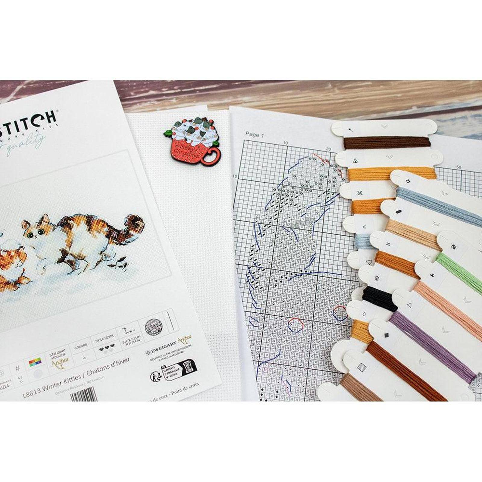 LetiStitch Winter Kitties Counted Cross Stitch Kit