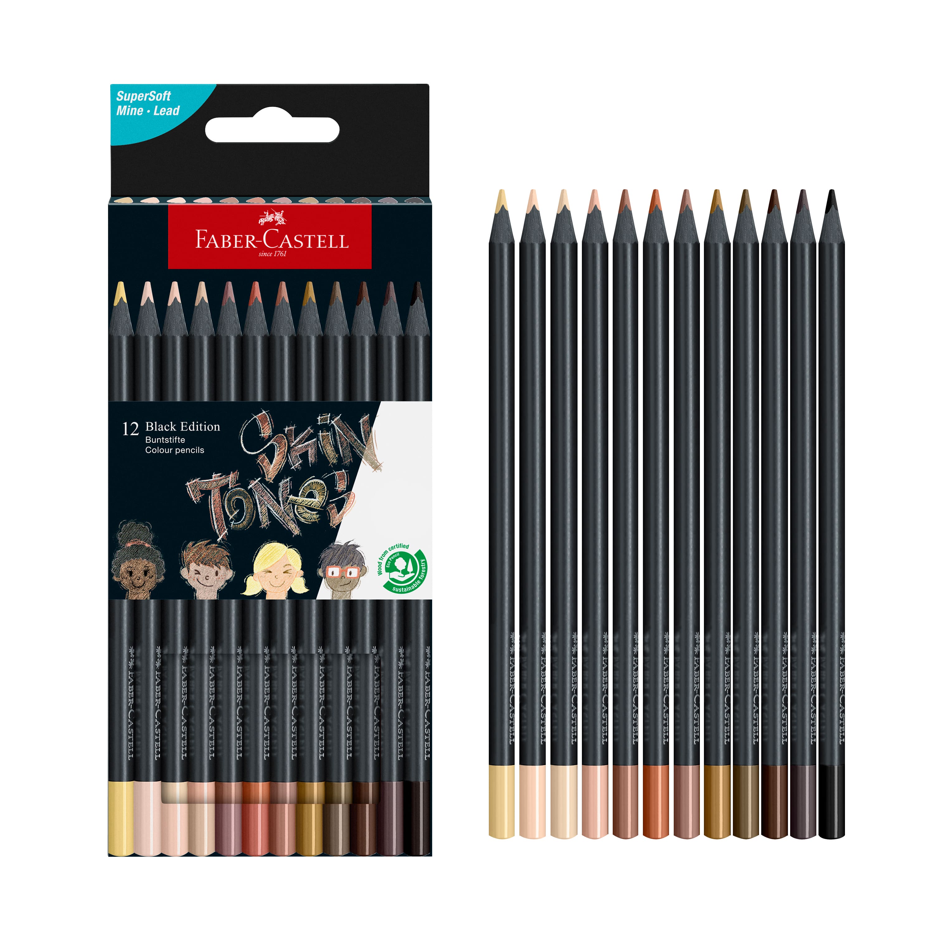 Faber-Castell&#xAE; Black Edition Skin Tones Coloured Pencils