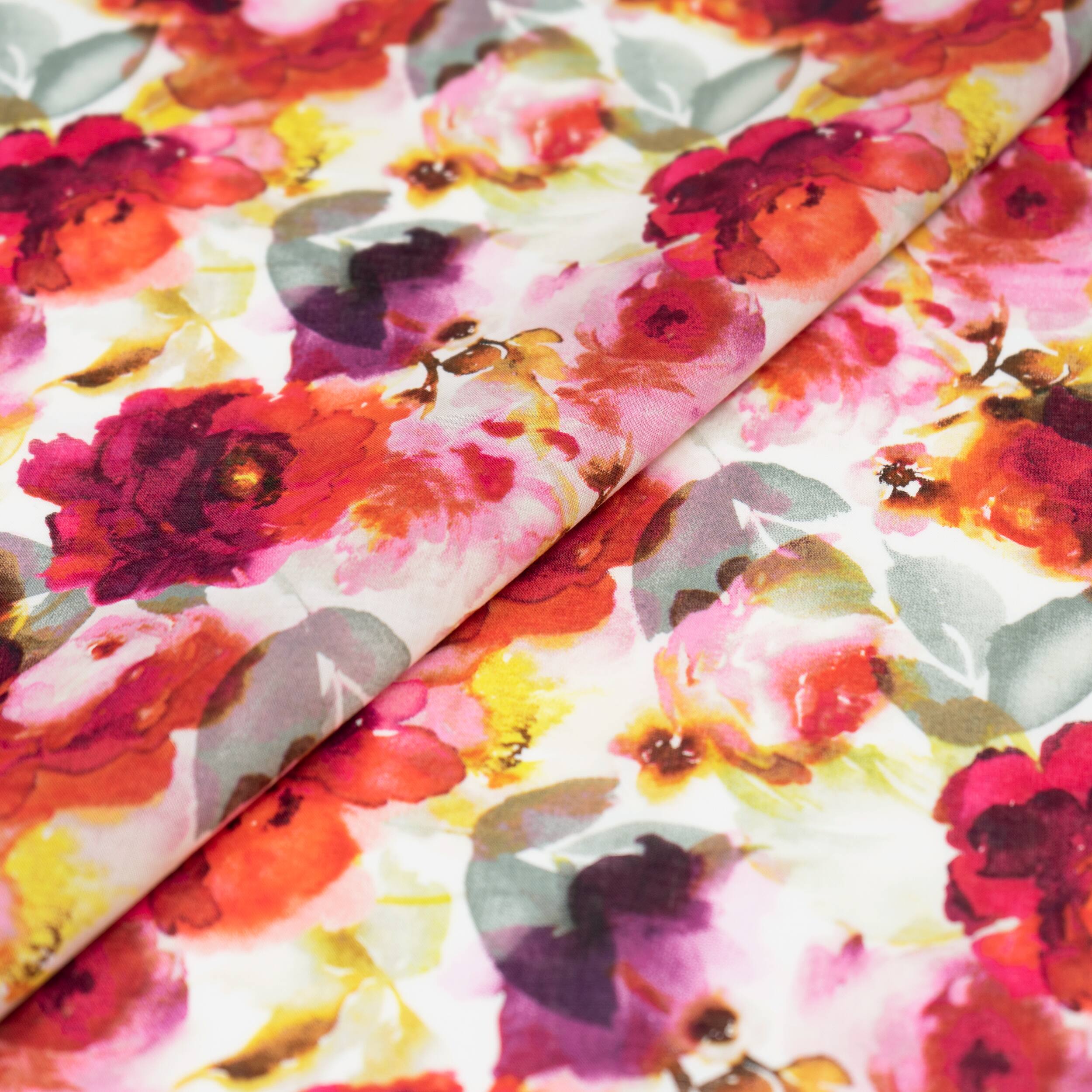 SINGER Watercolor Floral Cotton Lawn Fabric