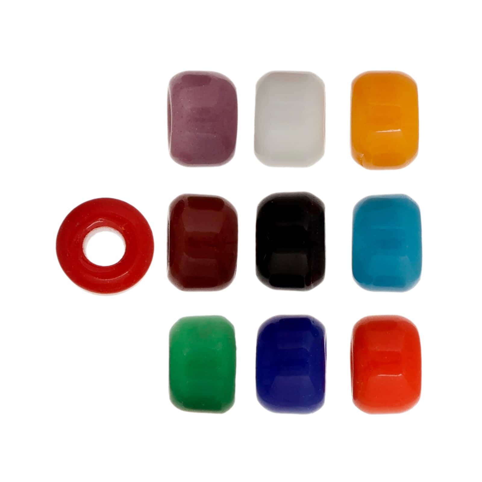 John Bead 9mm Assorted Rainbow Opaque Czech Glass Pony Beads, 300ct.