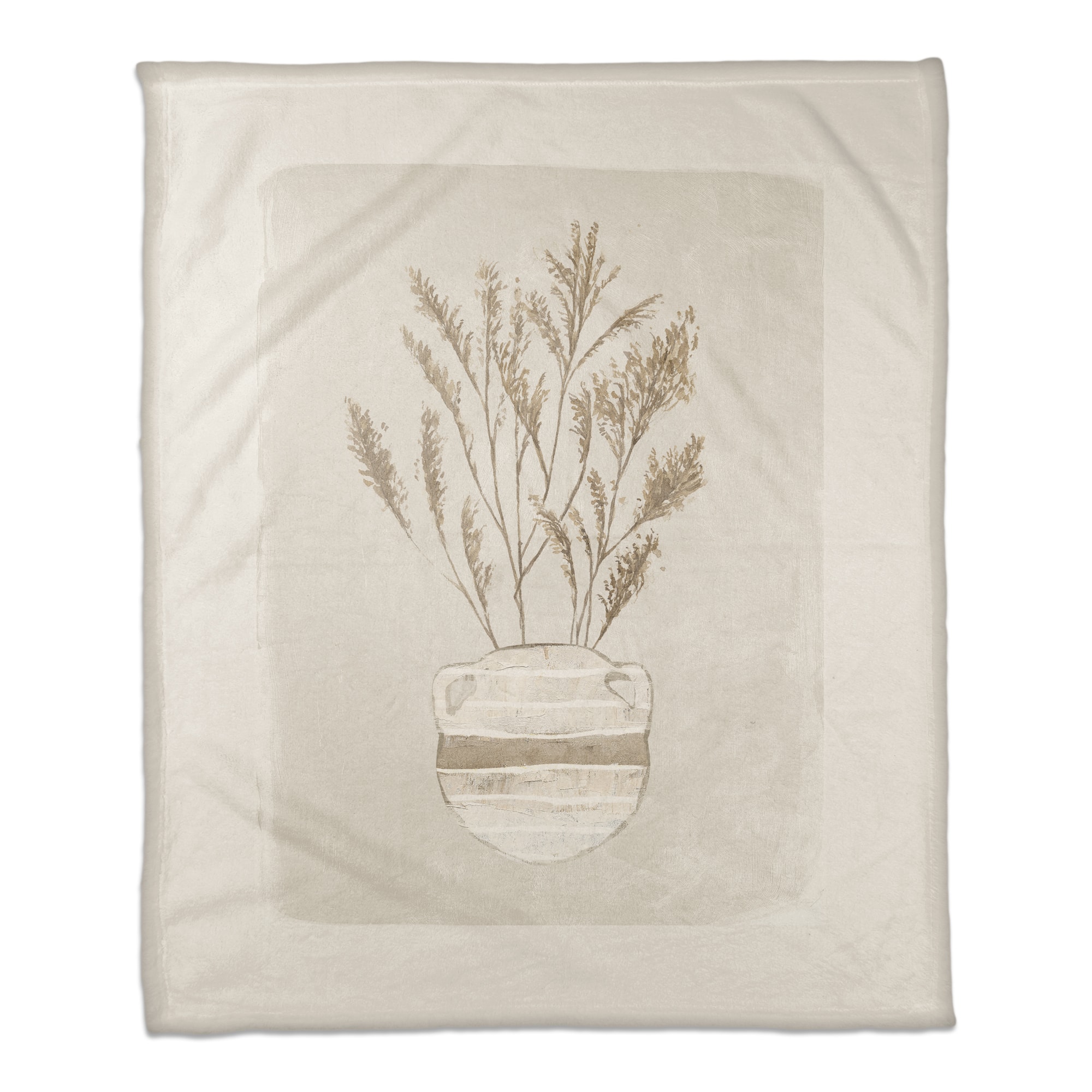 50" x 60" Pampas Jug Striped 2 Coral Fleece Blanket