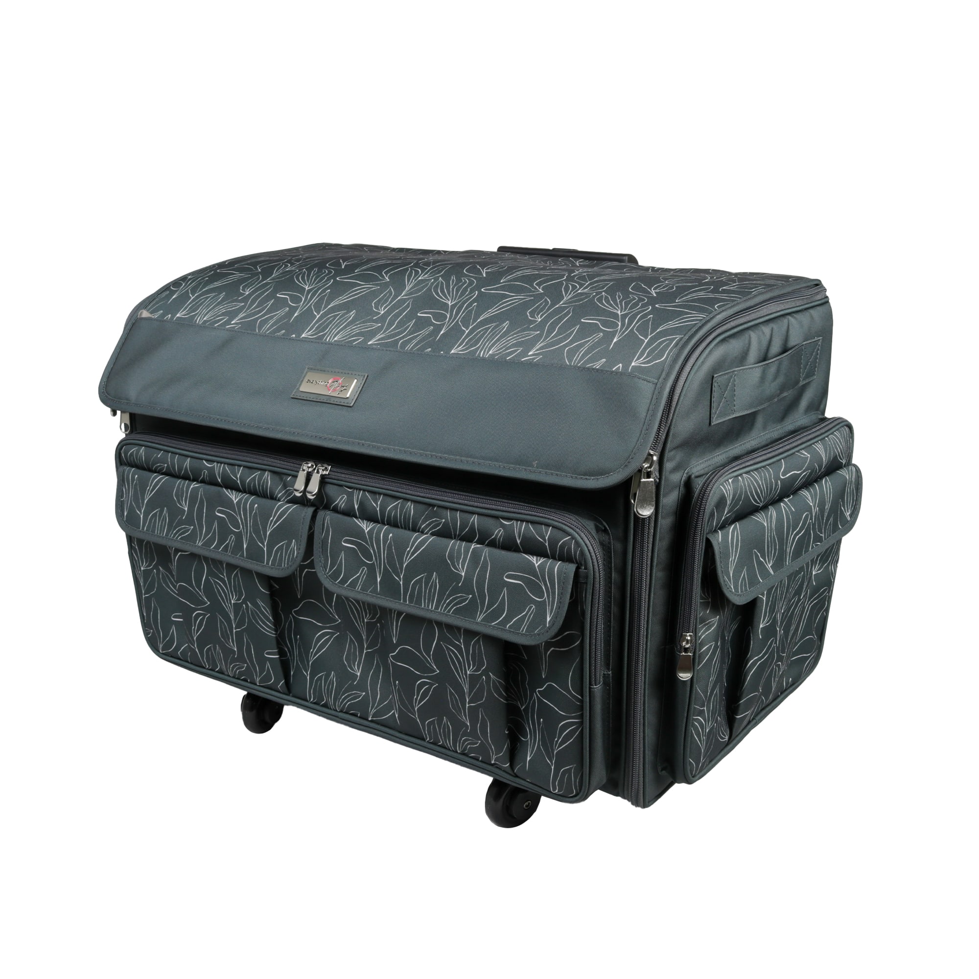 Everything Mary Black Floral XXL Rolling Sewing Tote