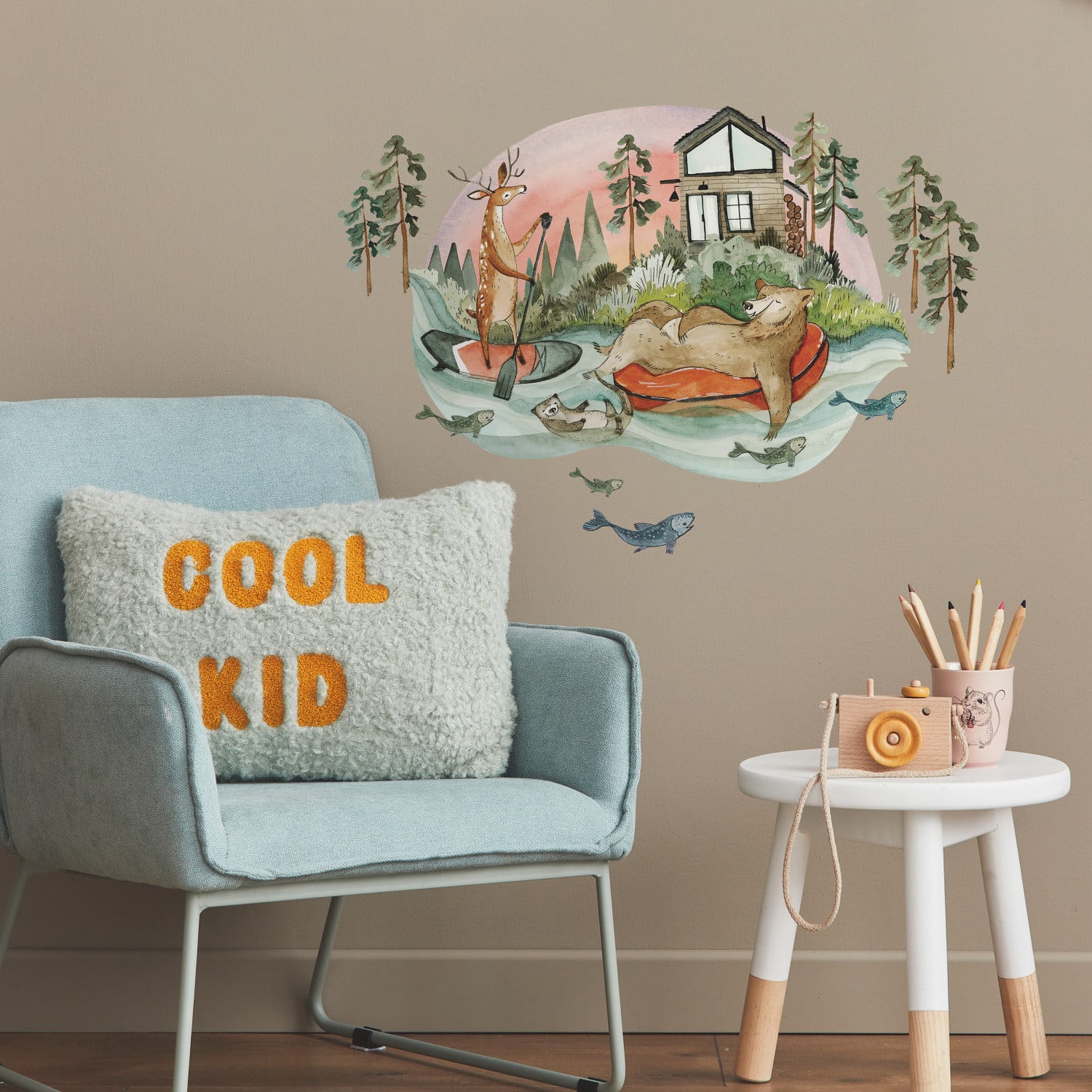RoomMates Lazy River &#x26; Friends Peel &#x26; Stick Giant Wall Decal Set
