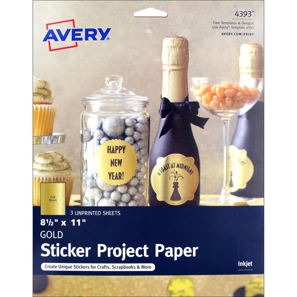 Avery Gold 8 5 X 11 Sticker Paper 3 Sheets Michaels Avery Gold 8 5 X 11 Sticker Paper 3 Sheets Michaels