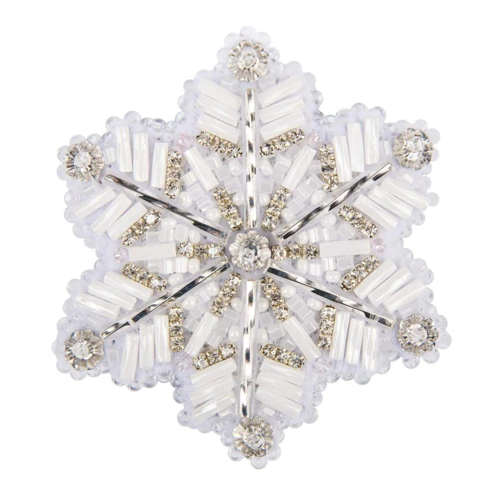 Charivna Mit Snowflake Brooch Crystal Art Beadwork Kit