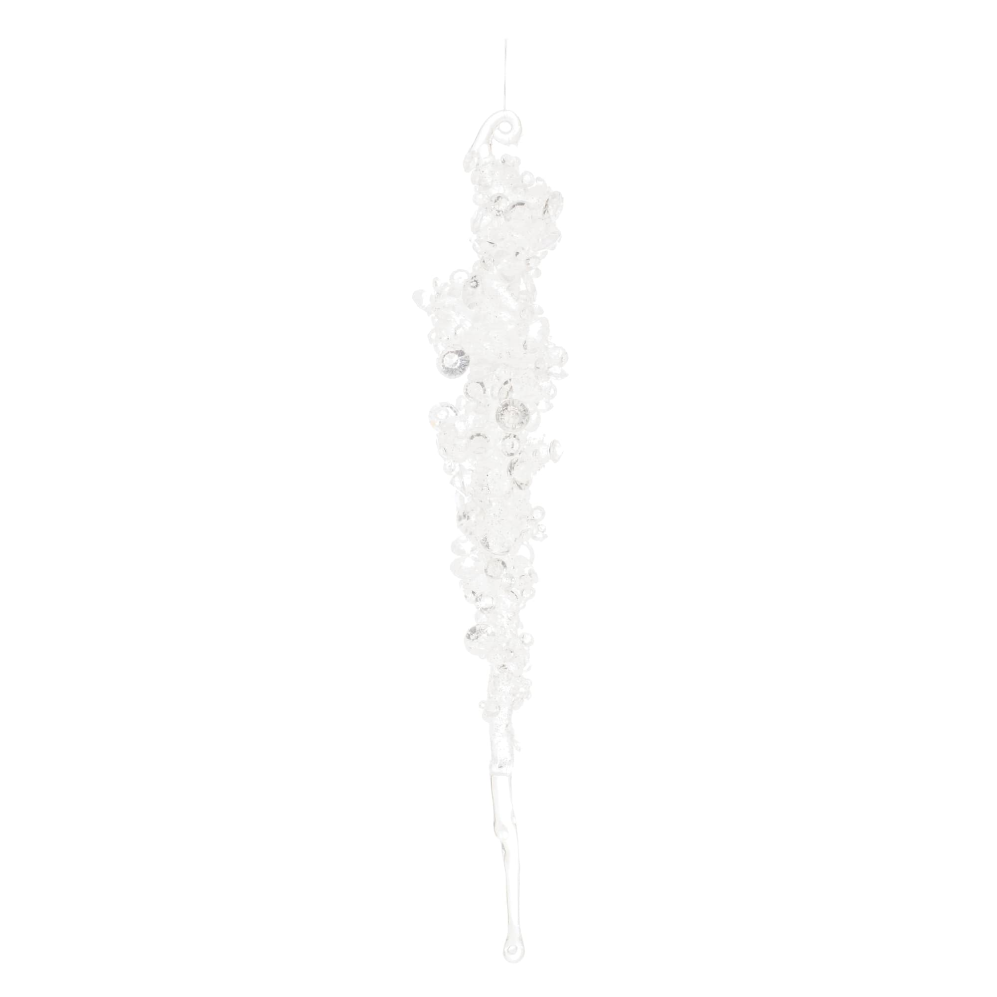 10.25&#x22; Glittered Icicle Drop Ornaments, 24ct.