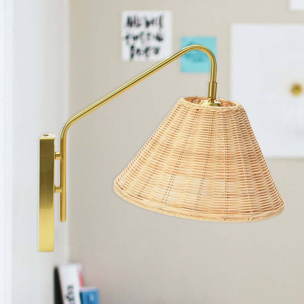 Hello Honey&#xAE; Rattan &#x26; Metal Wall Sconce
