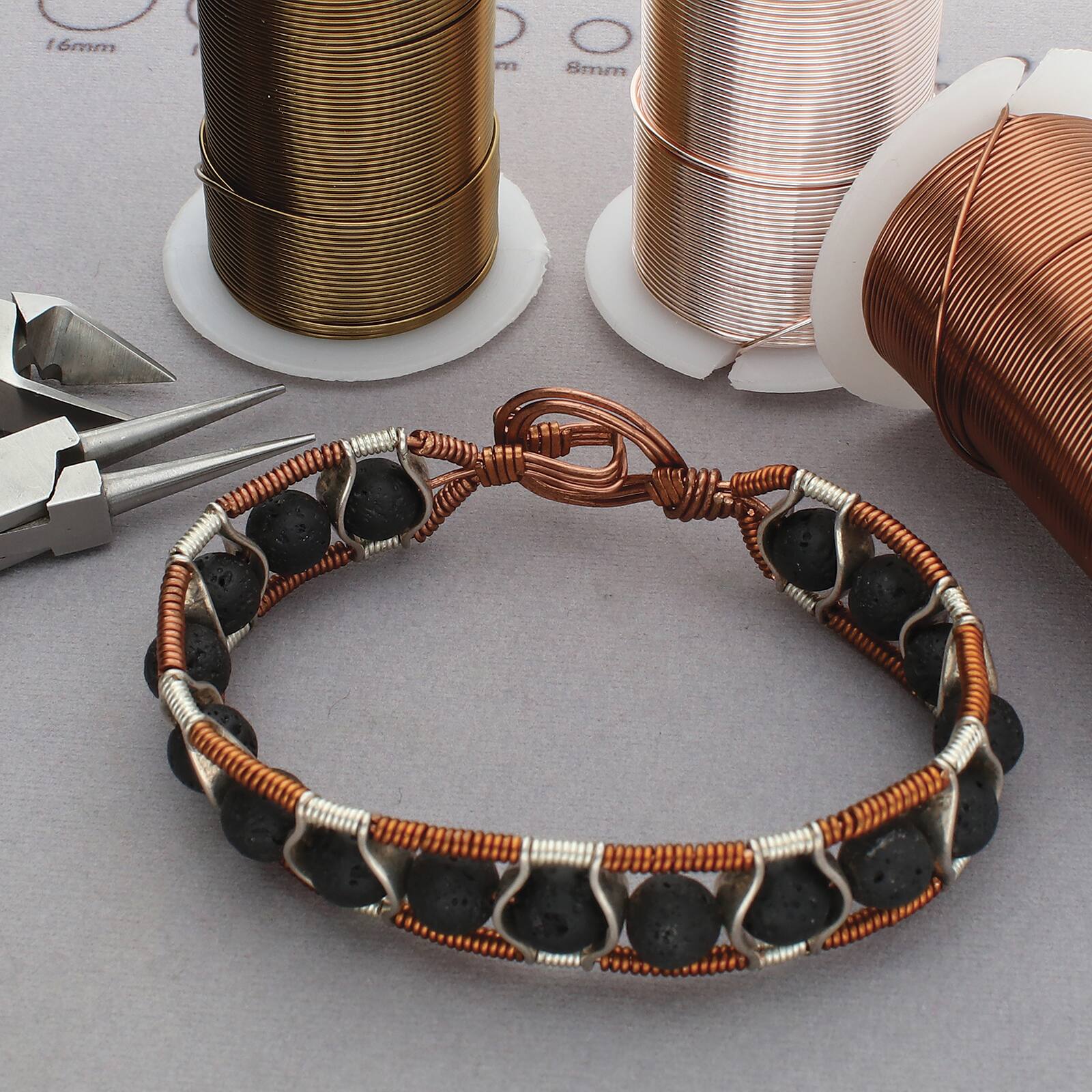 The Beadsmith&#xAE; 16 Gauge Wire Elements&#x2122; Tarnish Resistant Medium Temper Antique Copper, Vintage Bronze &#x26; Rose Gold Wire, 6ct.