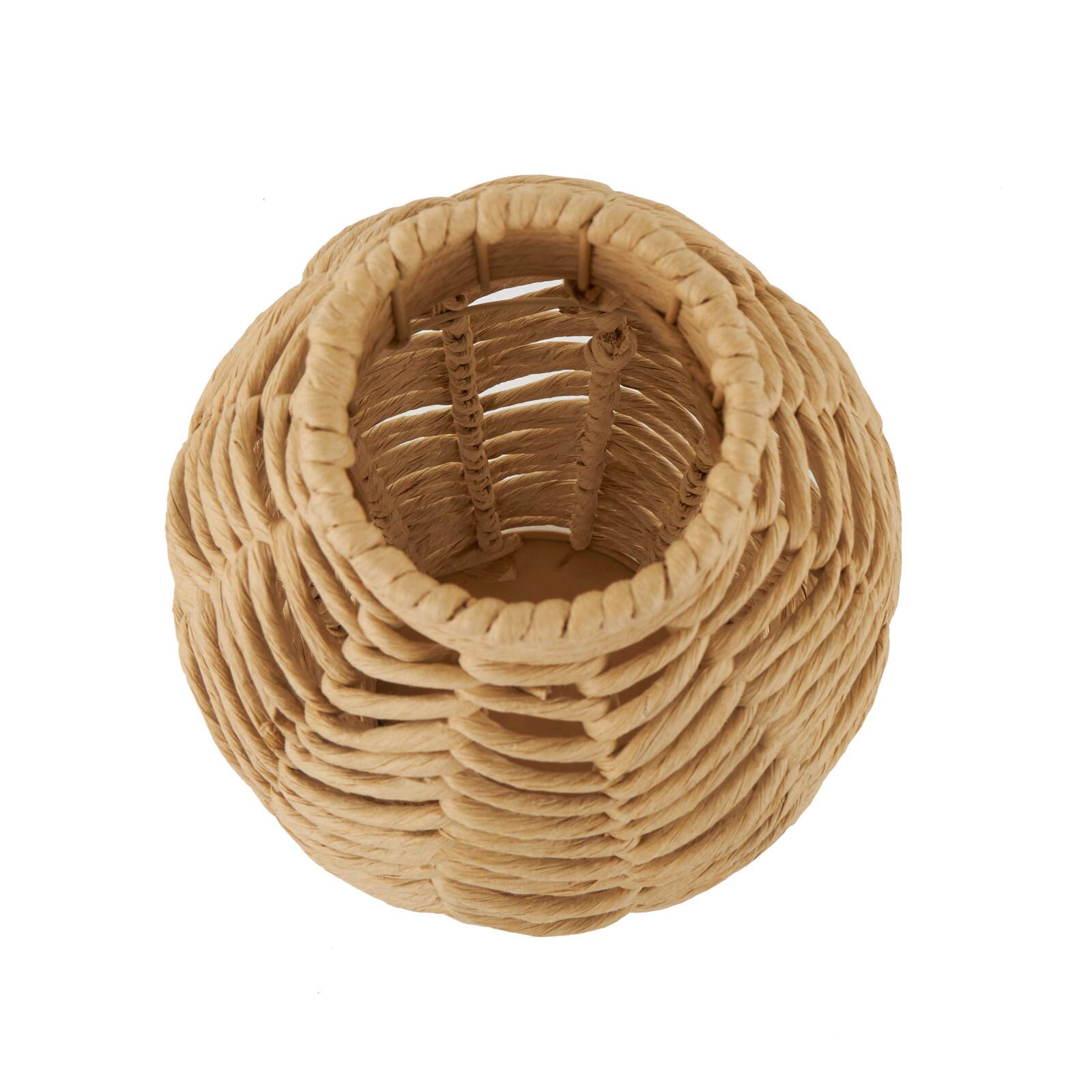 18" Brown Jute Chevron Woven Vase