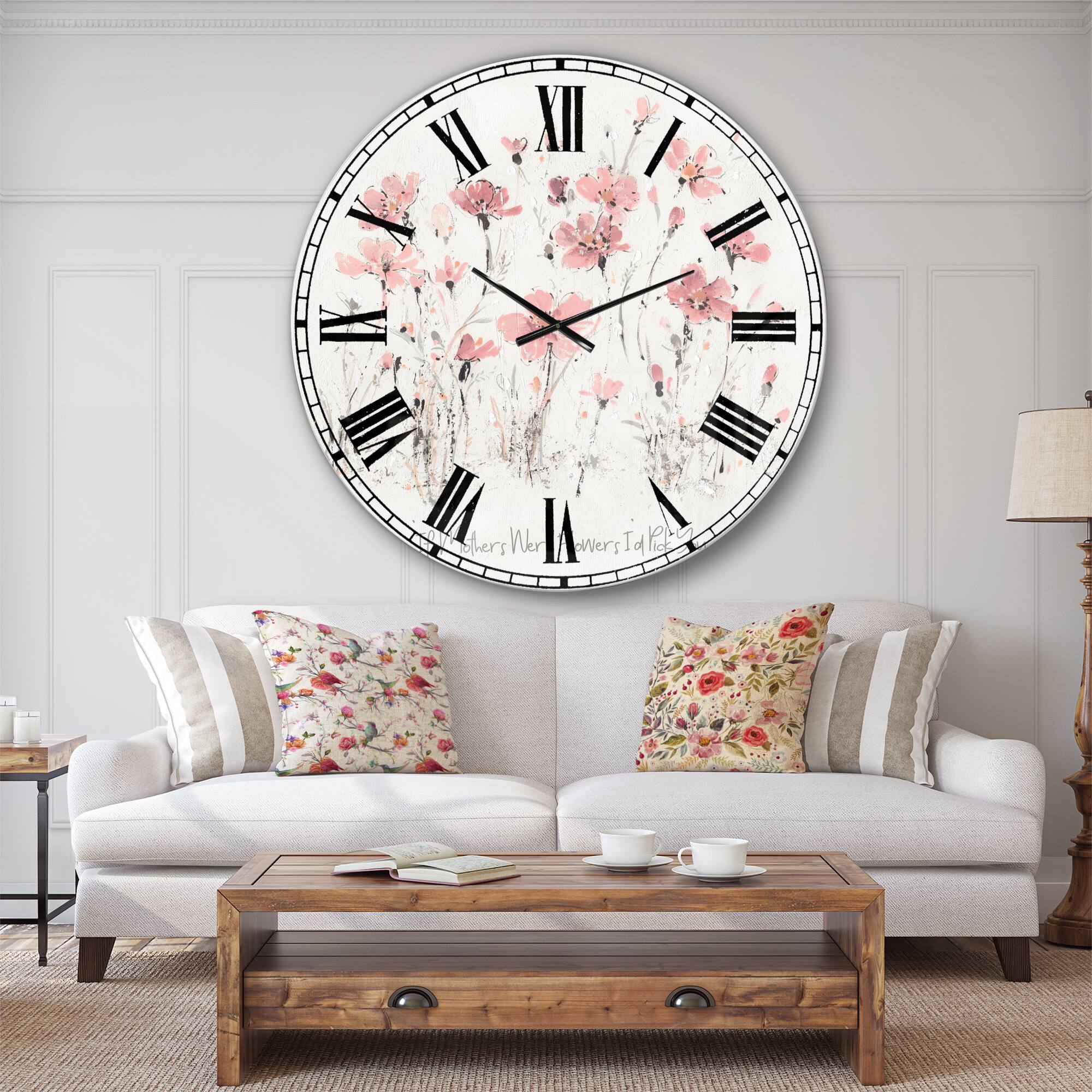 Designart Wildflowers III Traditional Wall Clock