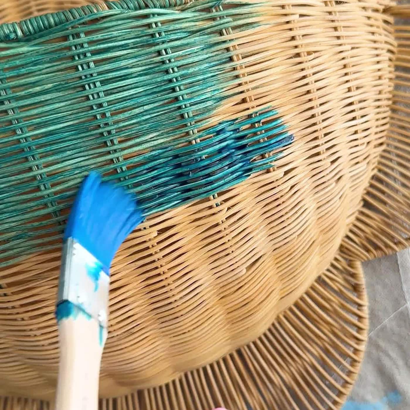 Dyed Wicker Storage Basket