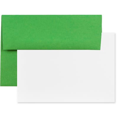 JAM Paper 3.62" x 5.12" Blank Brite Hue Greeting Cards & Envelopes, 100ct. in Green | Michaels®