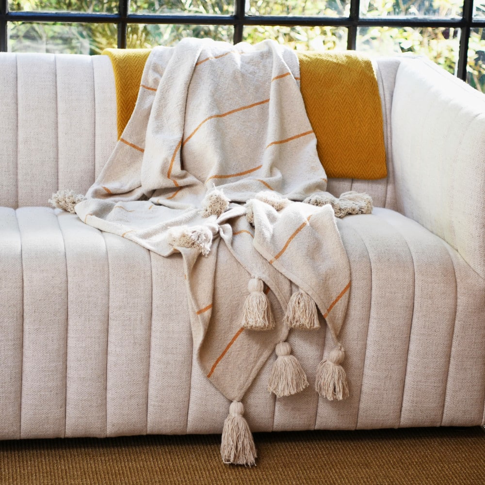 Hello Honey® Striped Cotton Throw Blanket with Tassels