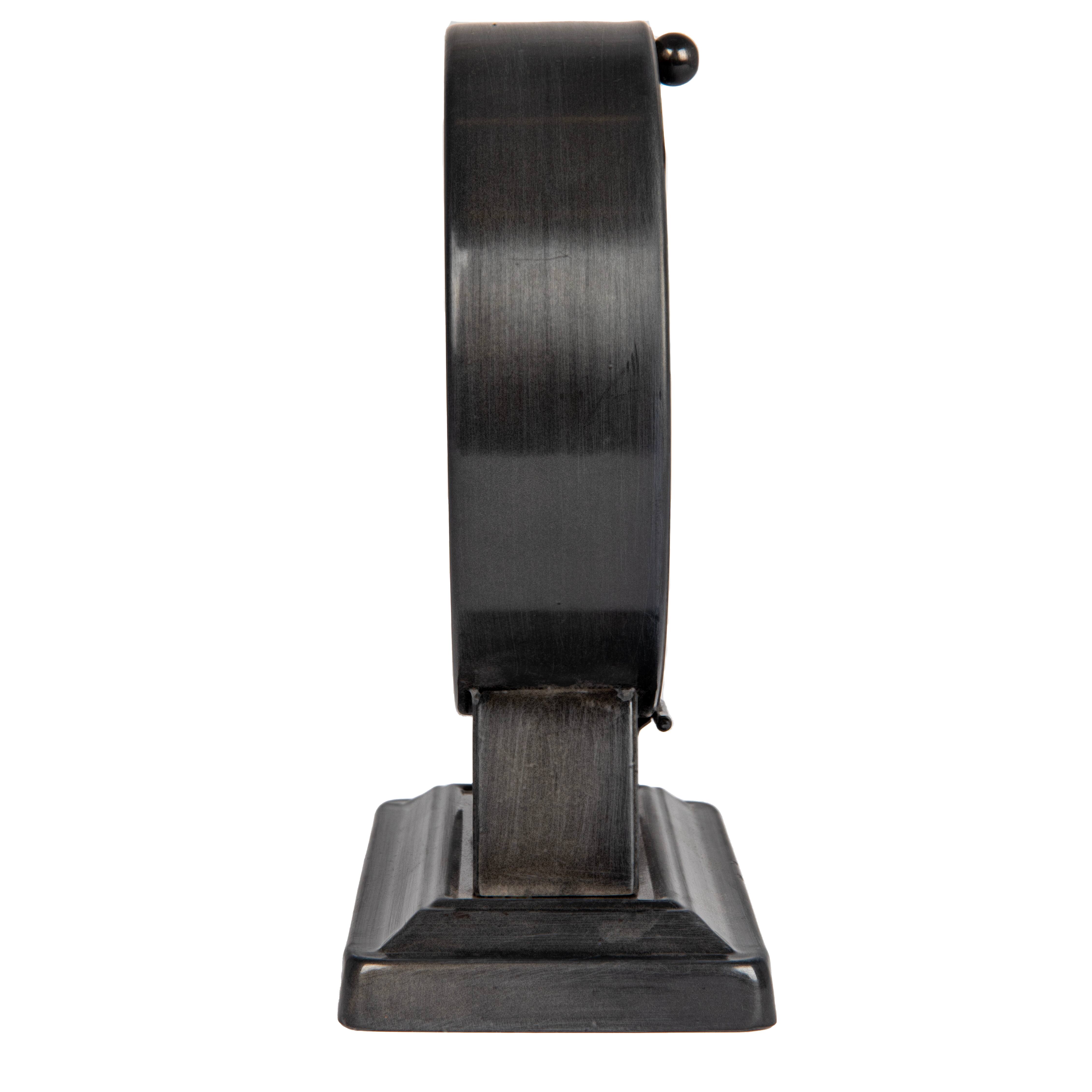 Hello Honey&#xAE; Gunmetal Black Vintage Metal Mantel Clock