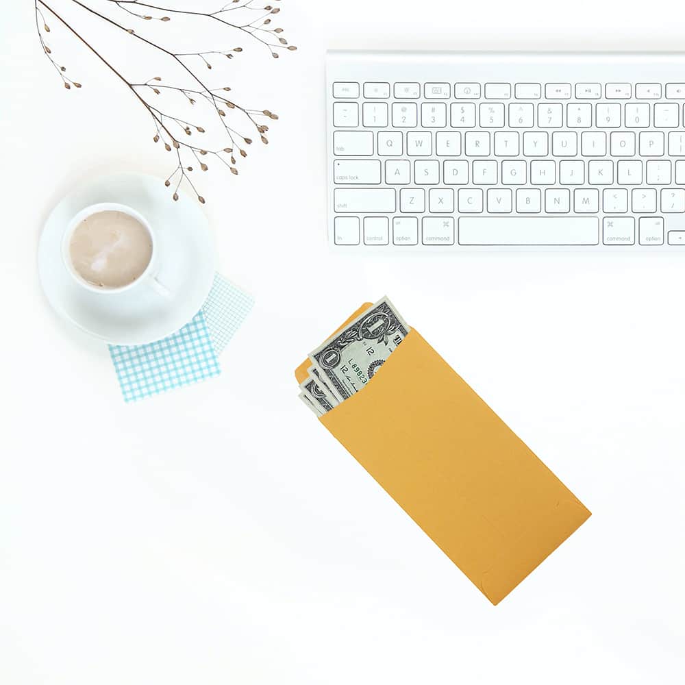 JAM Paper 3.5&#x22; x 6.5&#x22; Brown Kraft Recycled Coin Business Envelopes, 100ct.