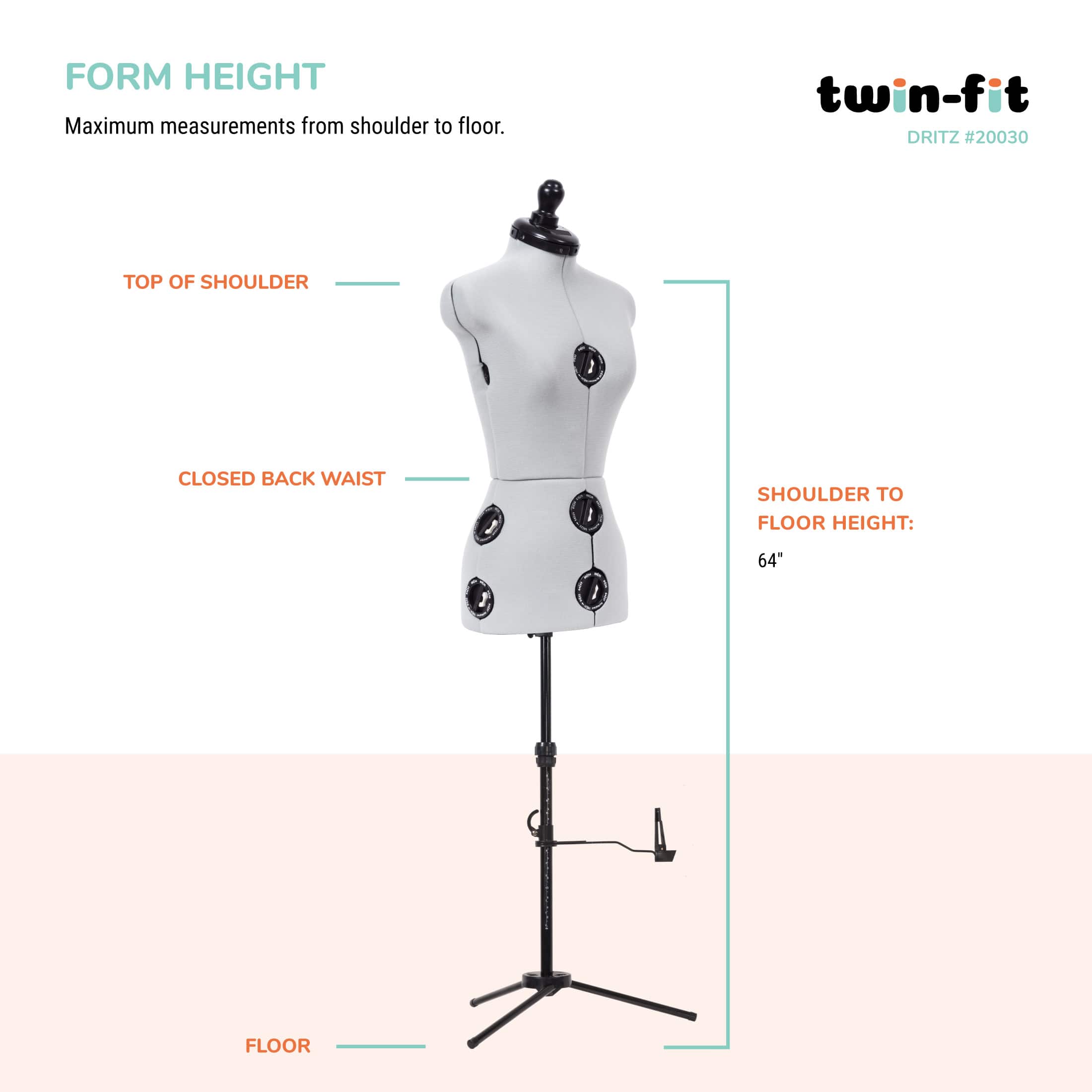 Dritz&#xAE; Twin-Fit Petite Dress Form with Adjustable Tri-Pod Stand