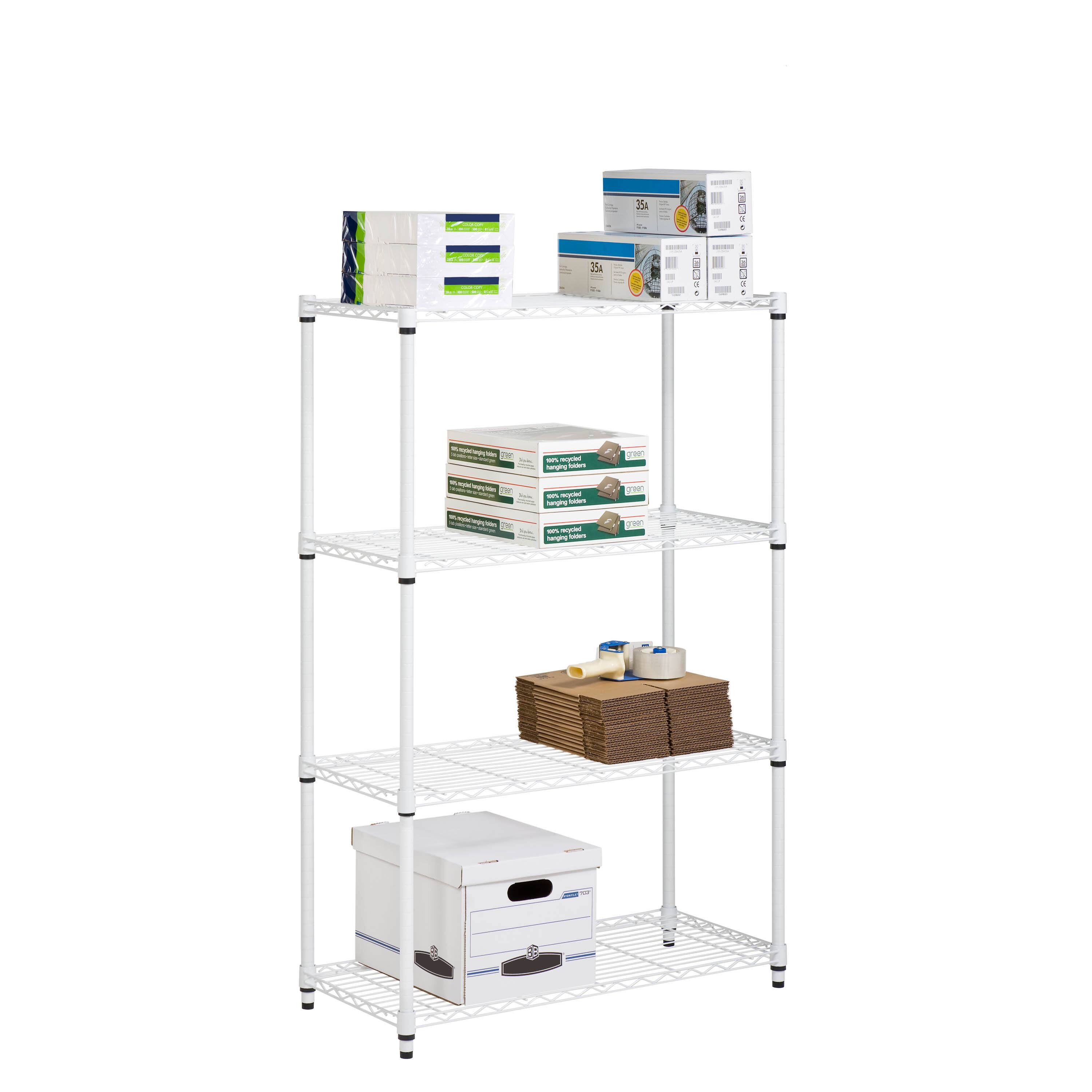 Honey Can Do White 4-Tier Heavy-Duty Adjustable Shelving Unit