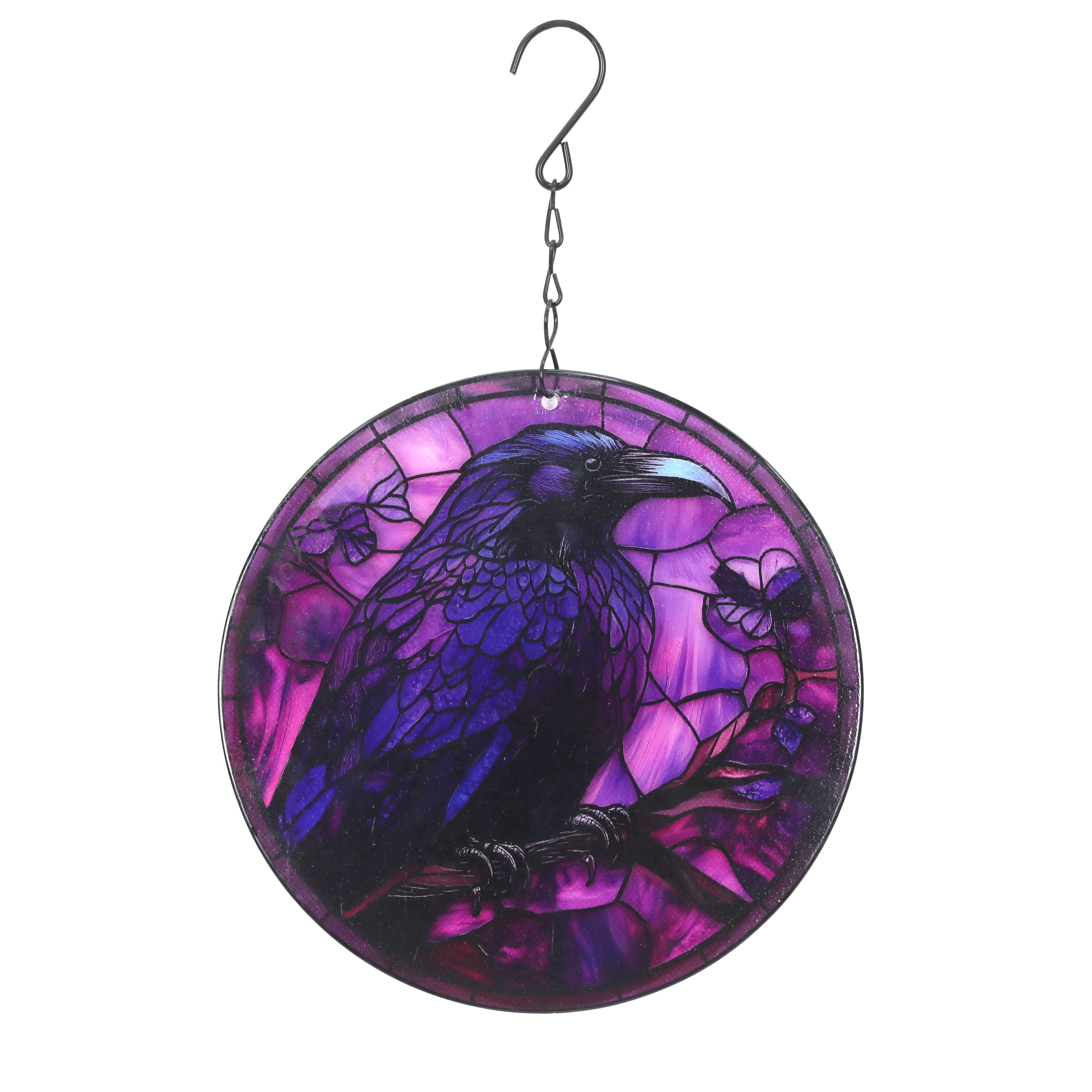 12&#x22; Purple Glass Raven Wall Art by Ashland&#xAE;