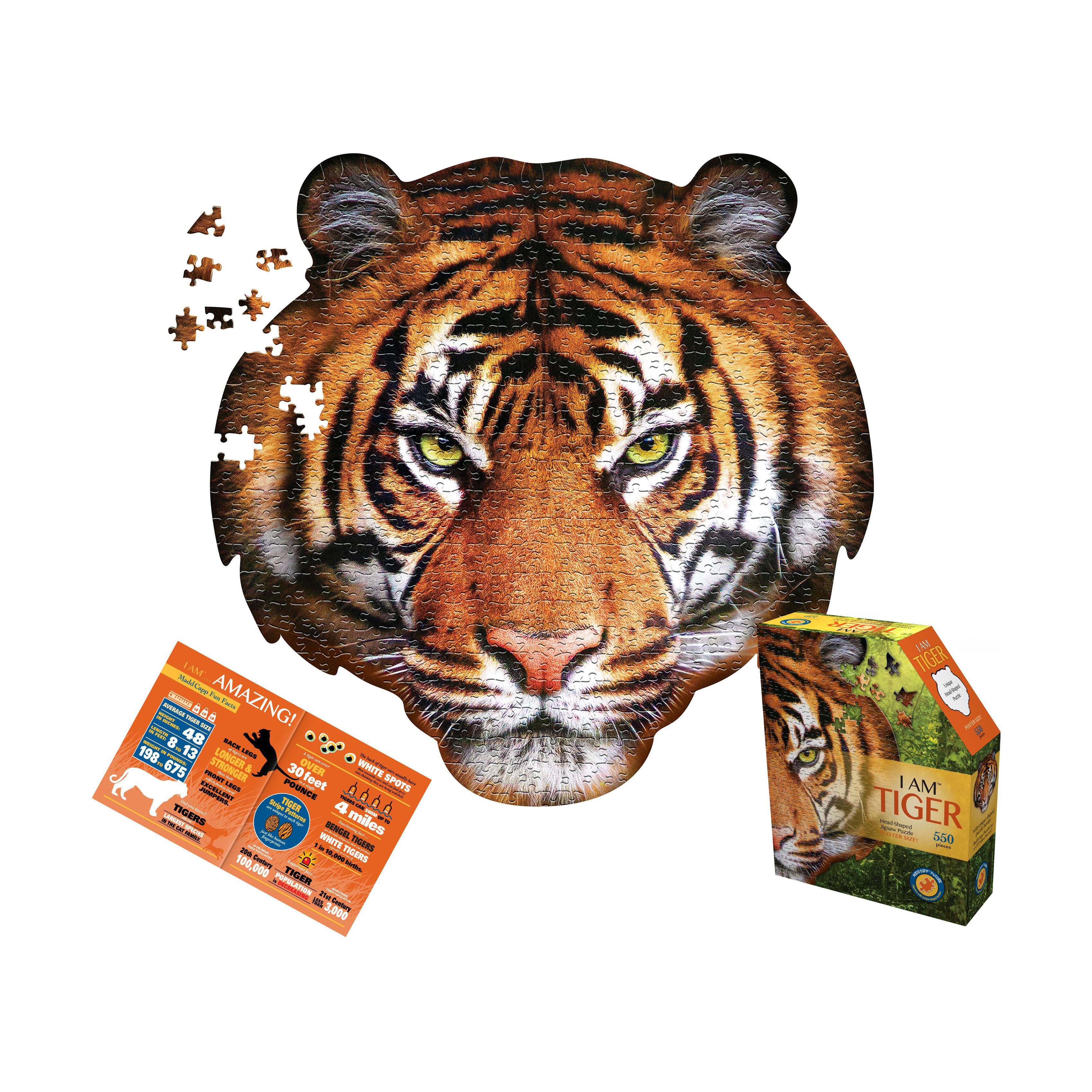 Madd Capp™ I Am™ Tiger Head-Shaped 550 Piece Jigsaw Puzzle