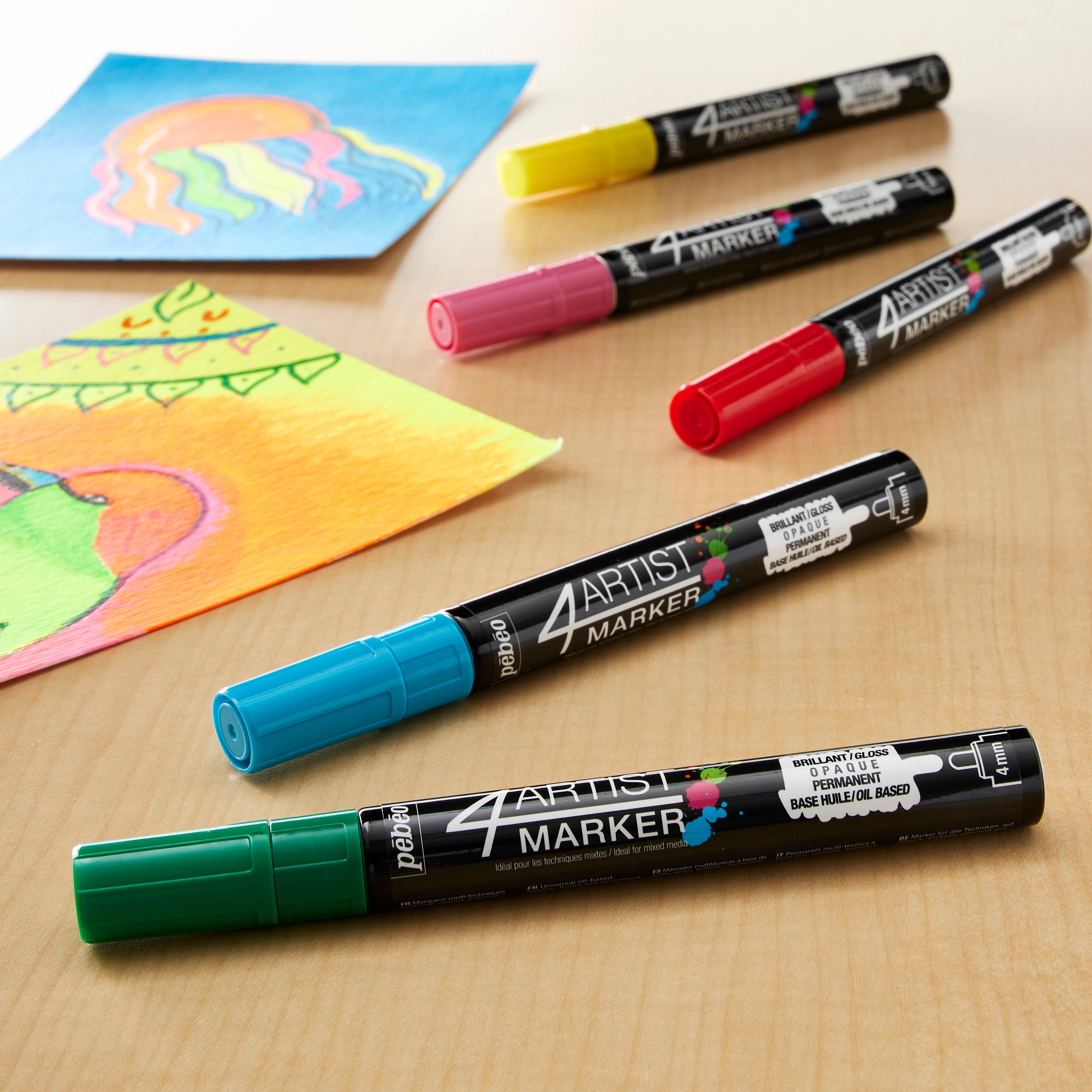 Pebeo : 4Artist Marker : Basic Set : 4mm : Set Of 5 : Assorted Colors