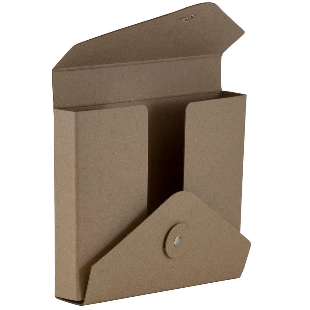 JAM Paper Brown Kraft Button & String Tie Closure Portfolio, 5.25" x 6.75"