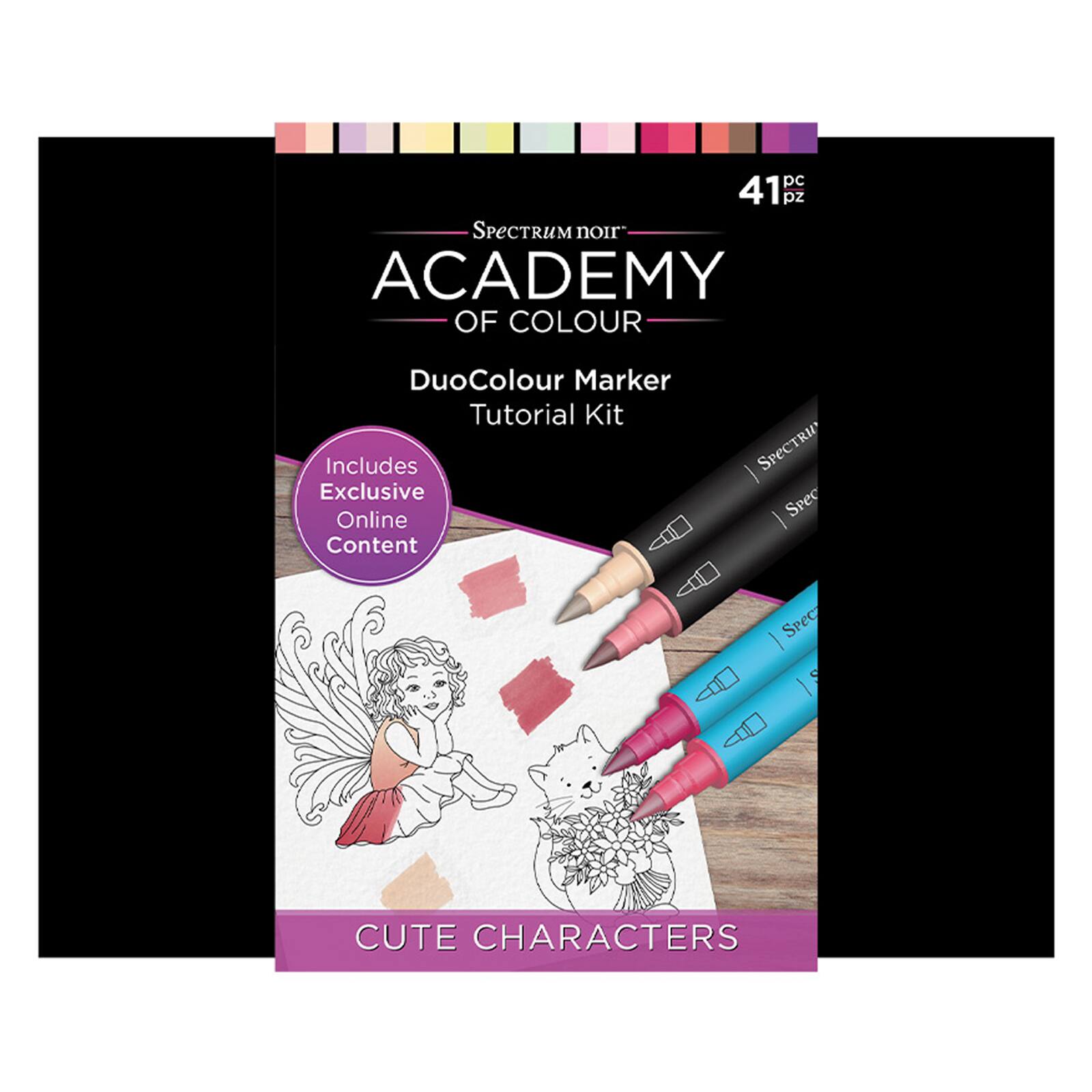 Spectrum Noir™ Academy of Colour DuoColour Markers 18 Color Cute Characters Tutorial Kit