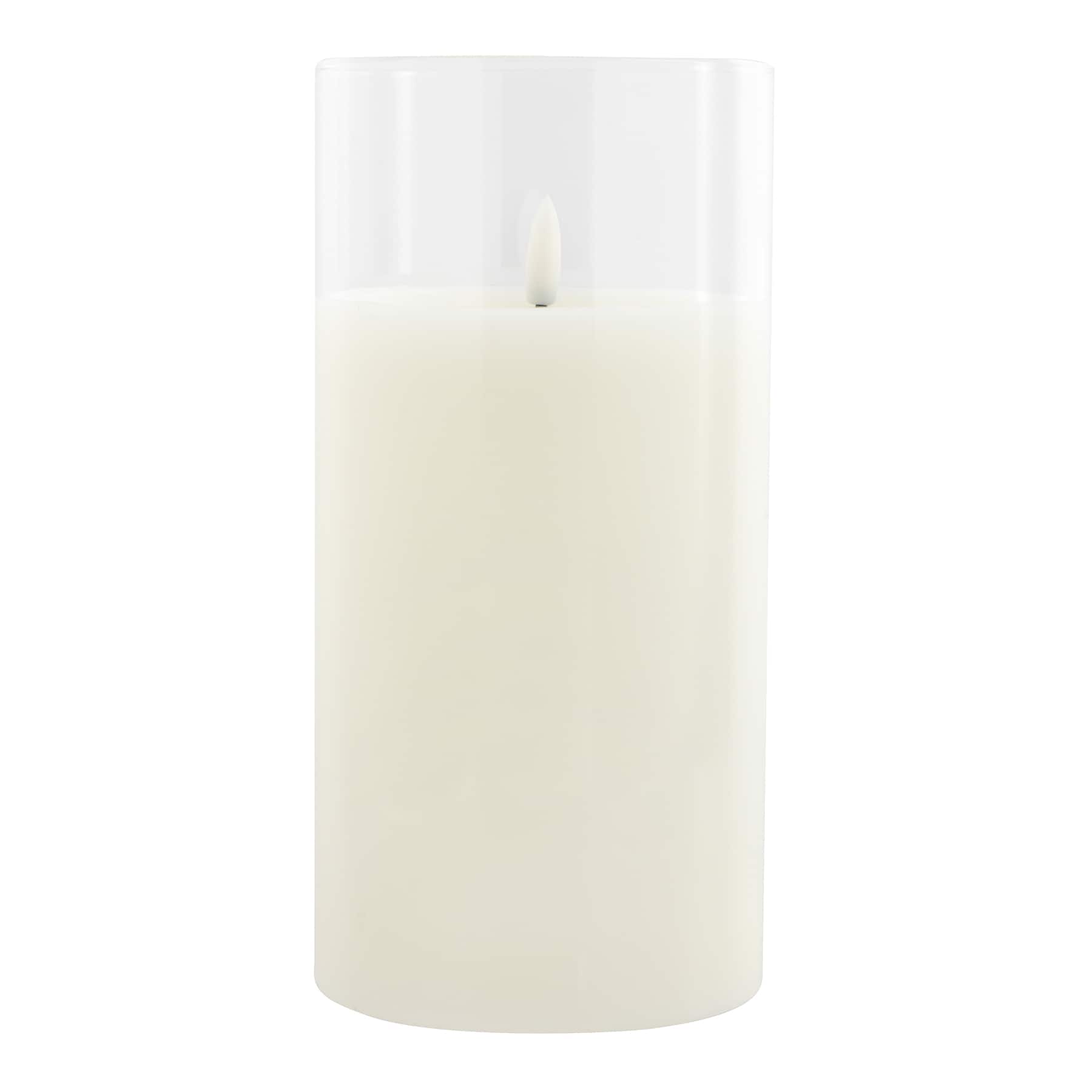 8&#x22; LED Glass Wax Flickering Candle by Ashland&#xAE;