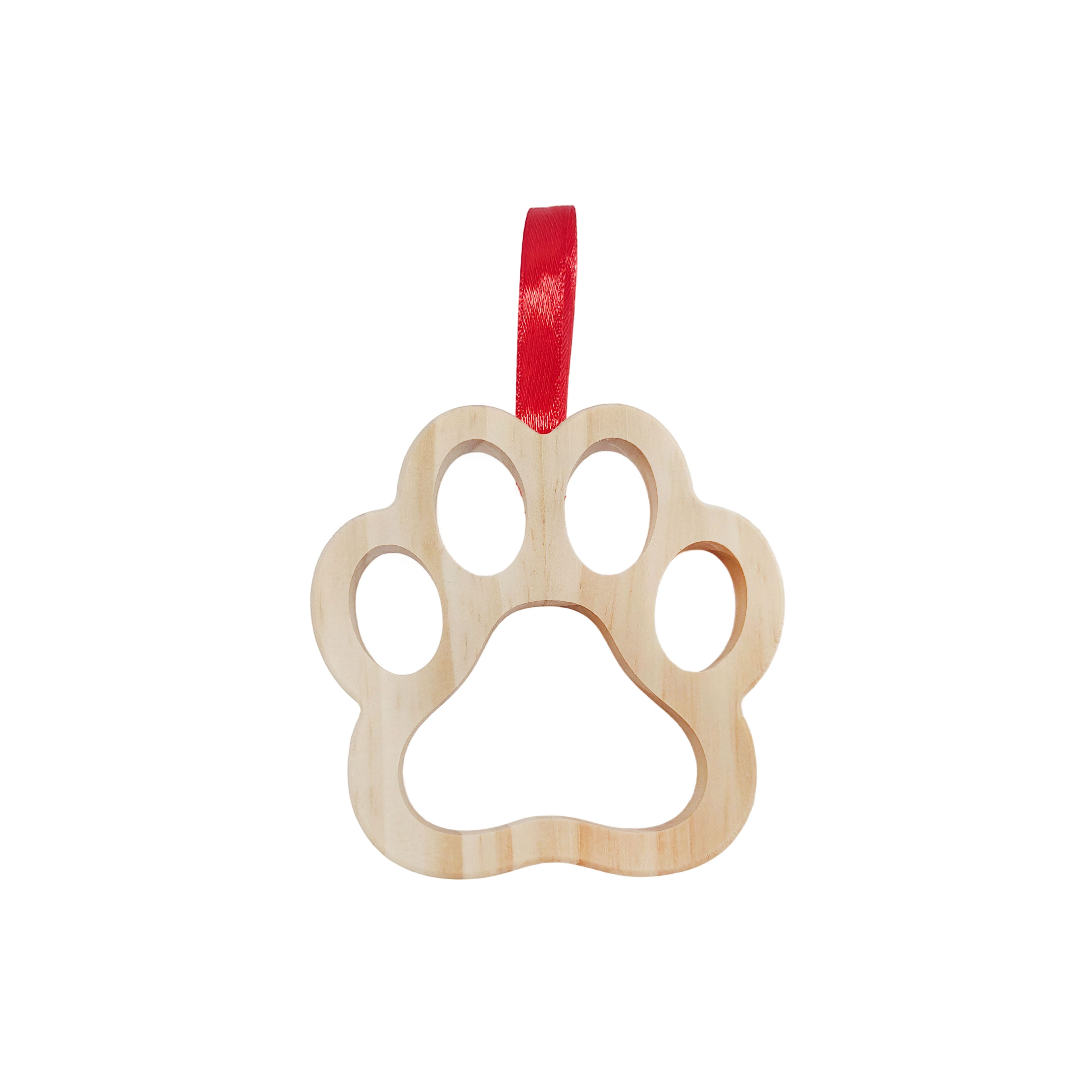 4&#x22; DIY Pinewood Paw Print Ornament by Make Market&#xAE;