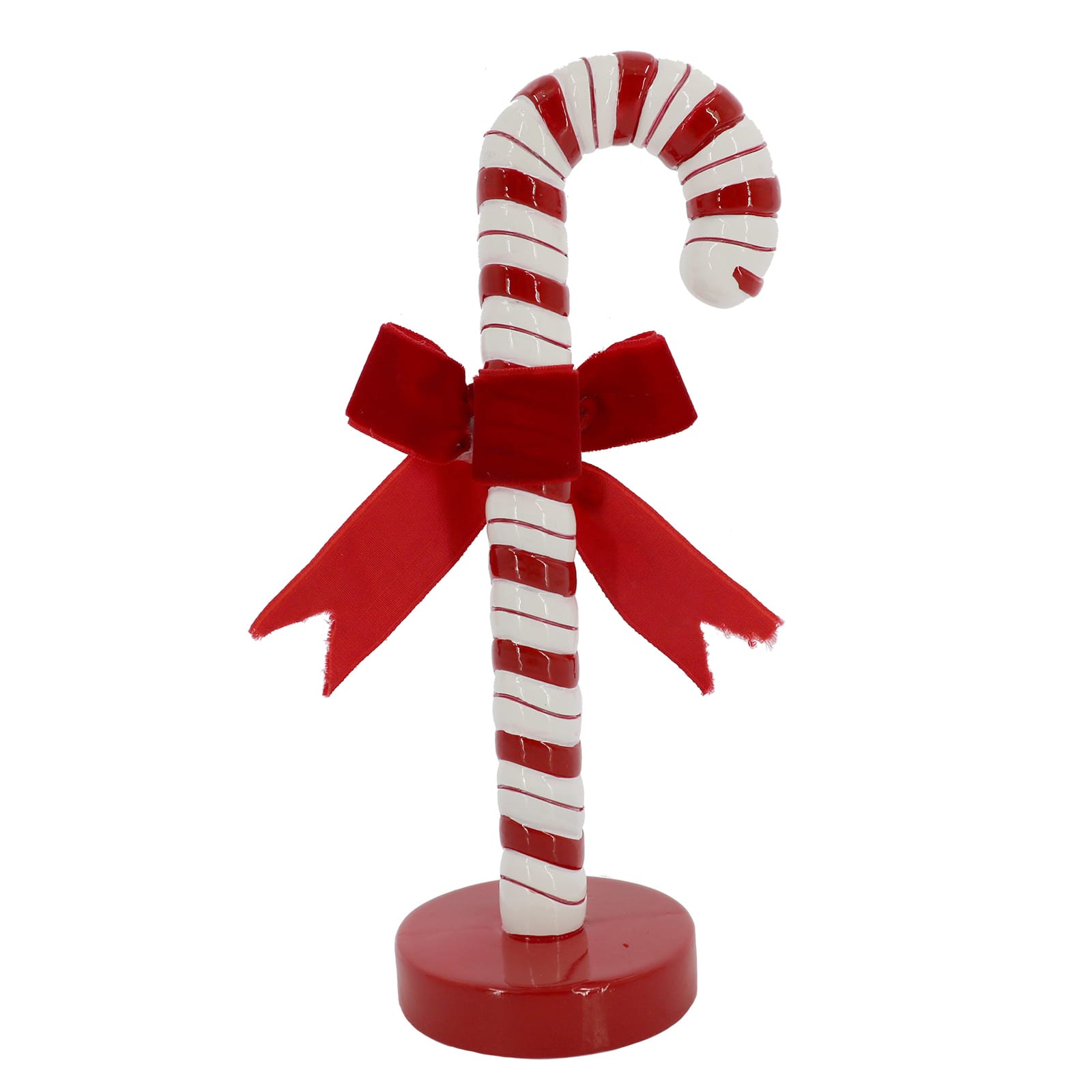 8&#x22; Red &#x26; White Candy Cane with Bow Tabletop D&#xE9;cor by Ashland&#xAE;