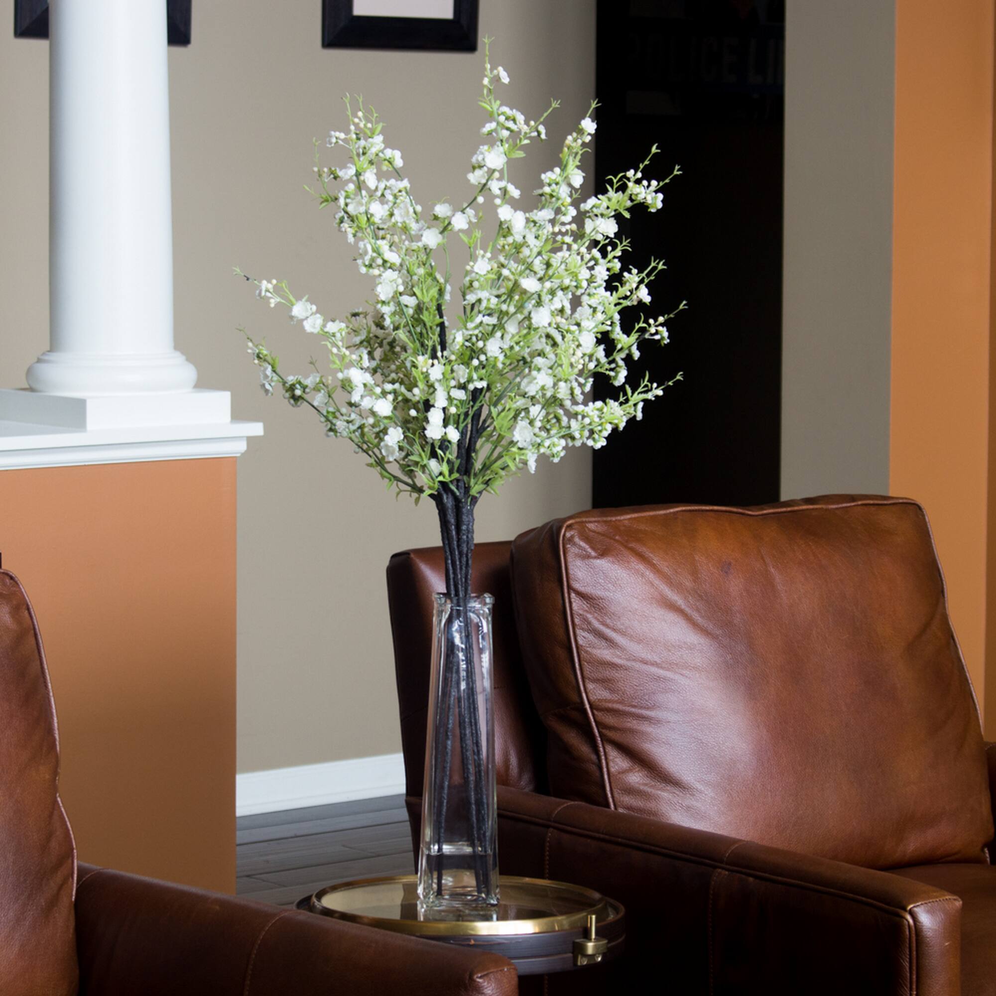 38" Cherry Blossoms Silk Arrangement in Vase