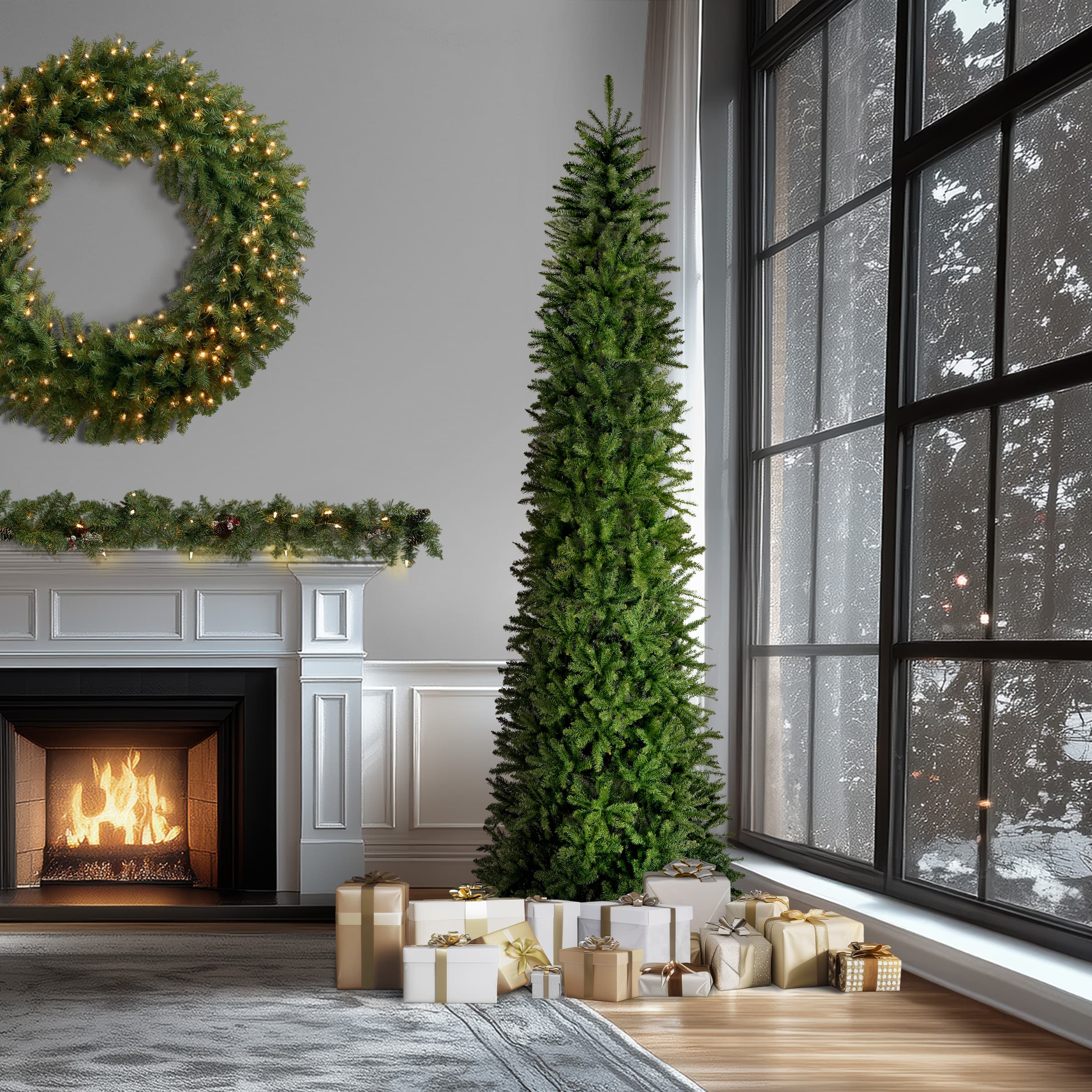 12 ft. Unlit Kingswood Fir Pencil Artificial Christmas Tree