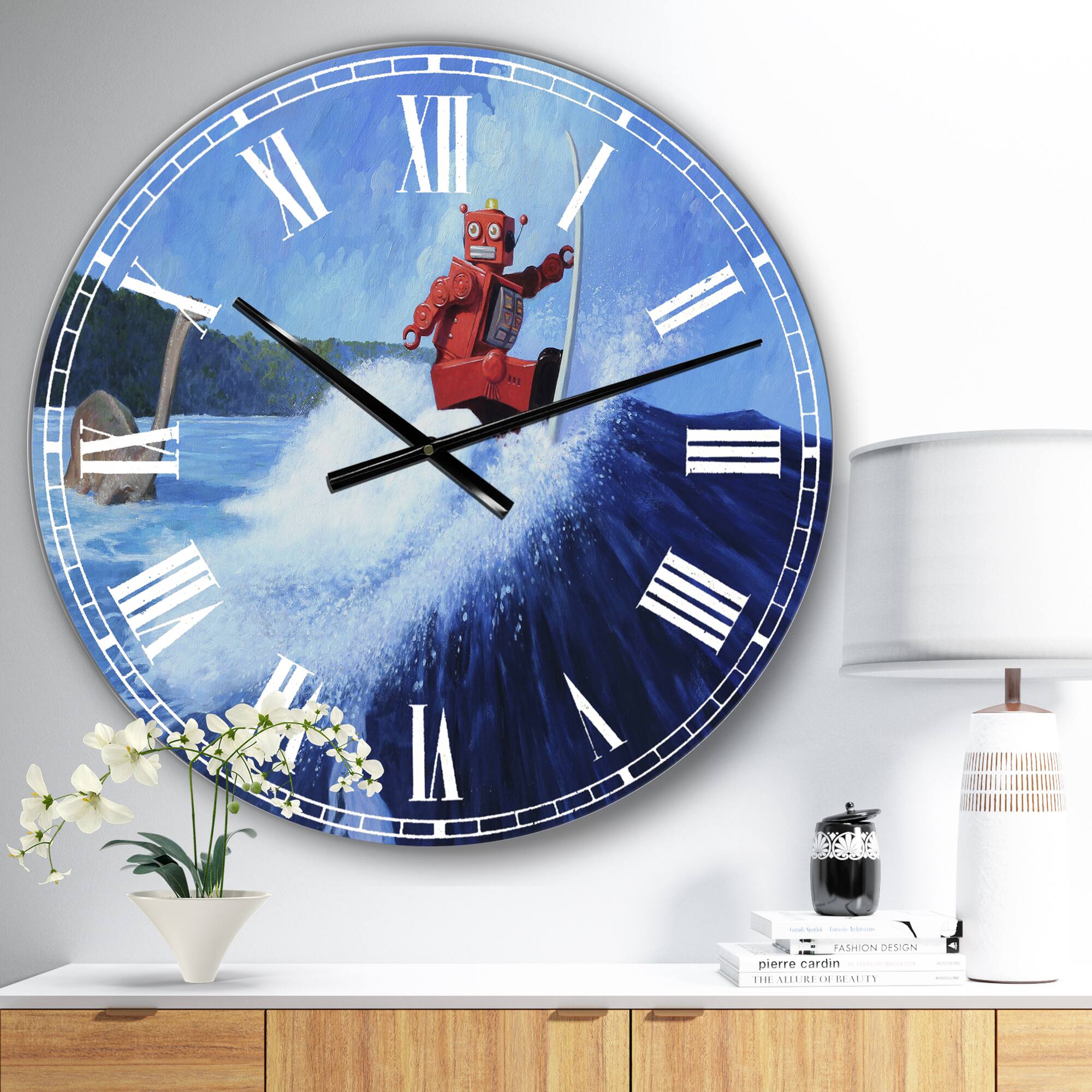 Designart &#x27;Surfer Joe Large Modern Wall Clock