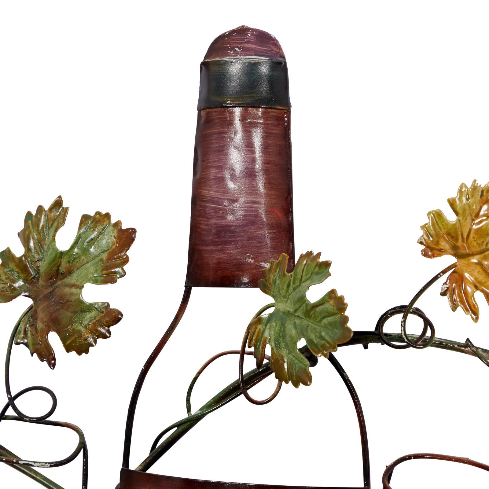 Multi Colored Metal Traditional Wine Wall Decor, 19&#x22; x 36&#x22; x 1&#x22;