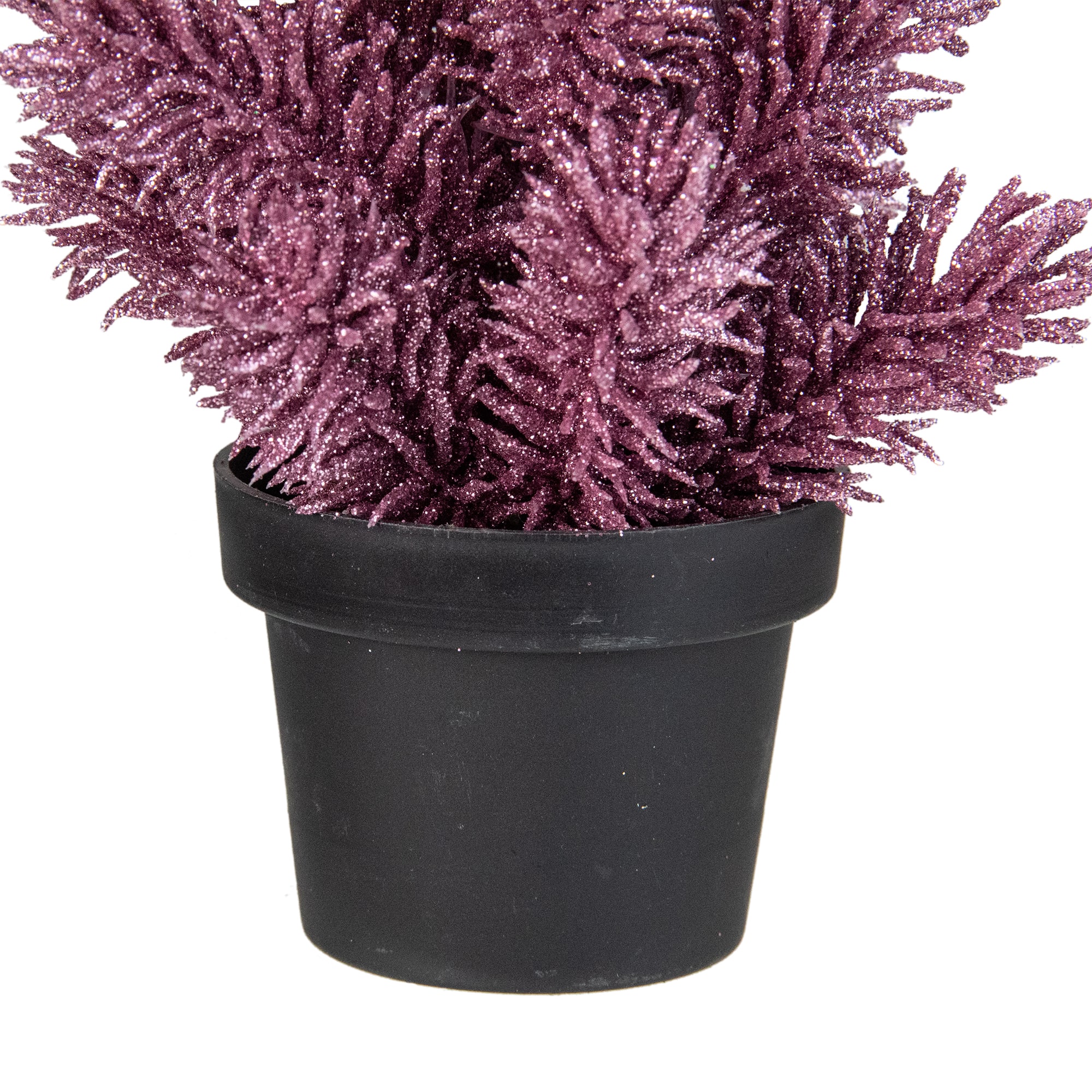 8.5" Unlit Metallic Glitter Artificial Potted Christmas Tree