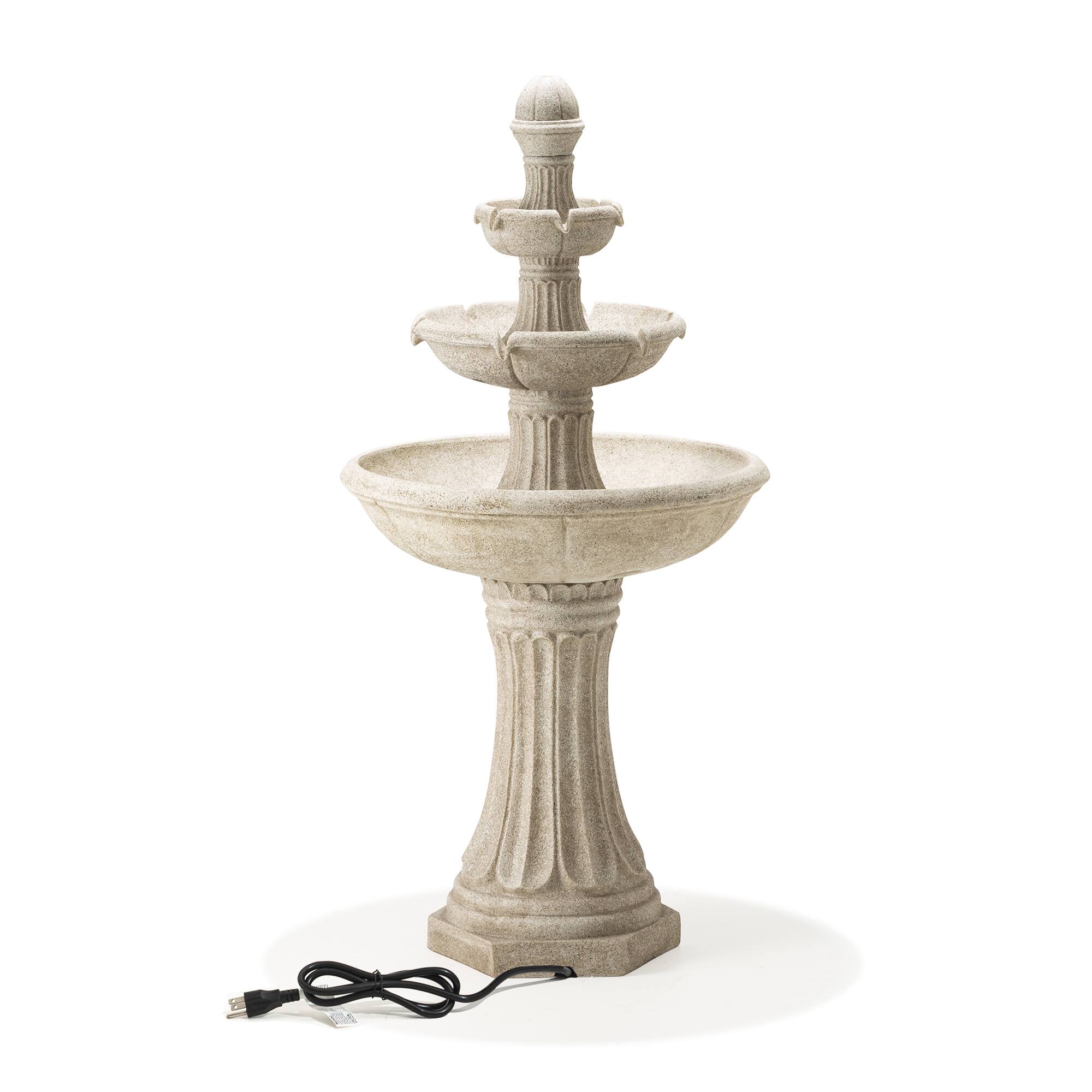 Glitzhome&#xAE; 45&#x22; 3-Tier Ceramic Outdoor Fountain