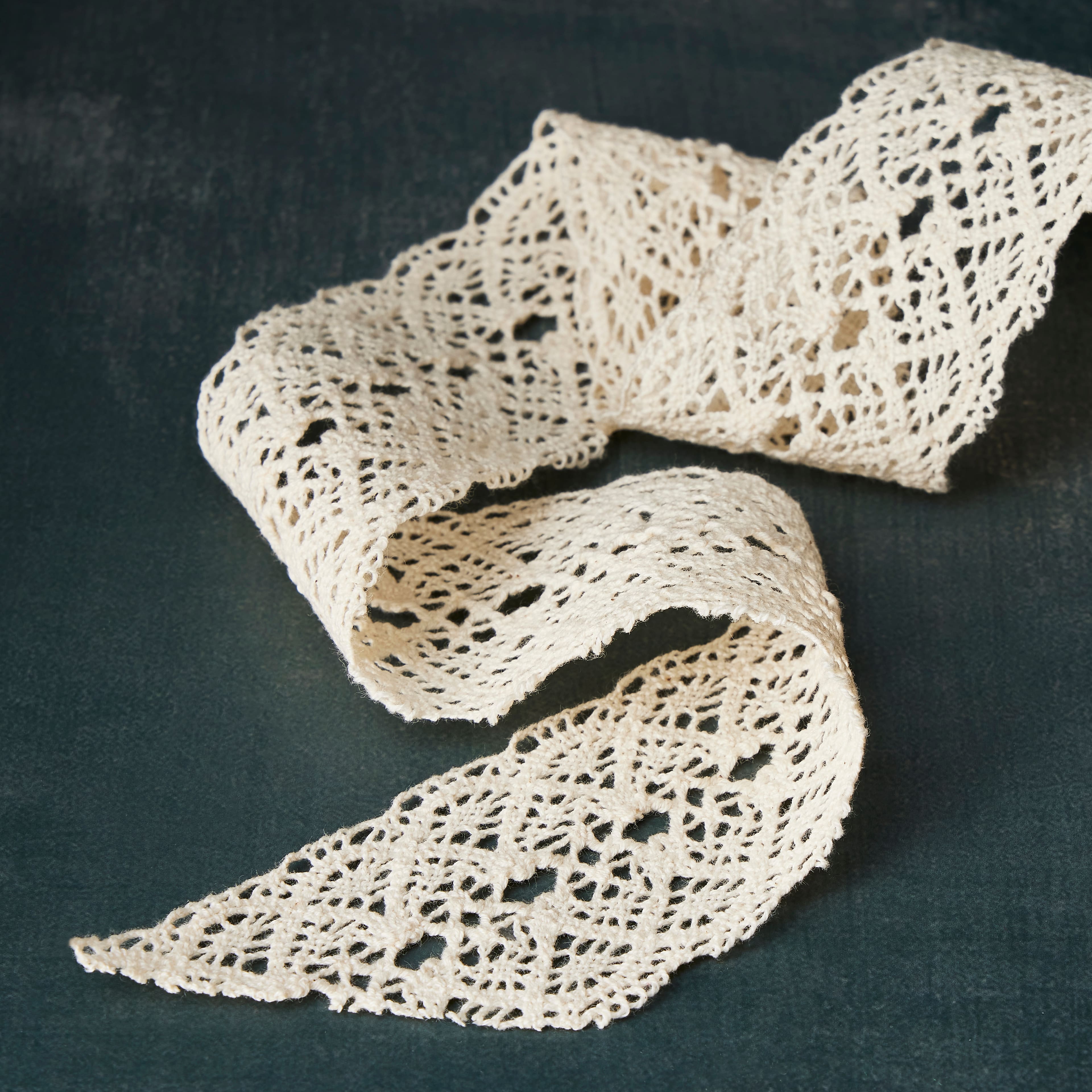 12 Pack: 1.75&#x22; Ivory Lace Crochet Ribbon by Celebrate It&#xAE;