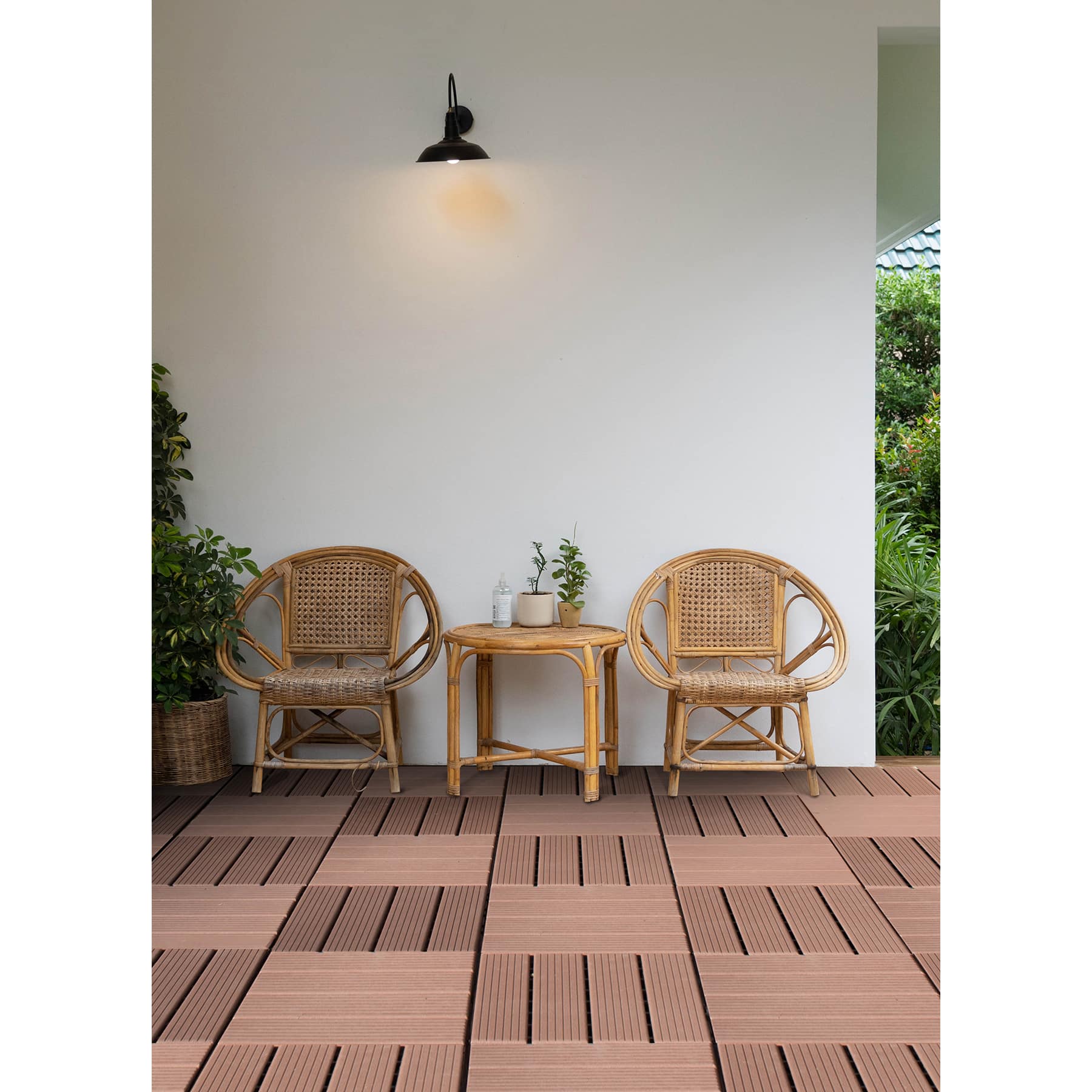 FloorPops Straight Groove Interlocking Deck Tiles, 9ct.