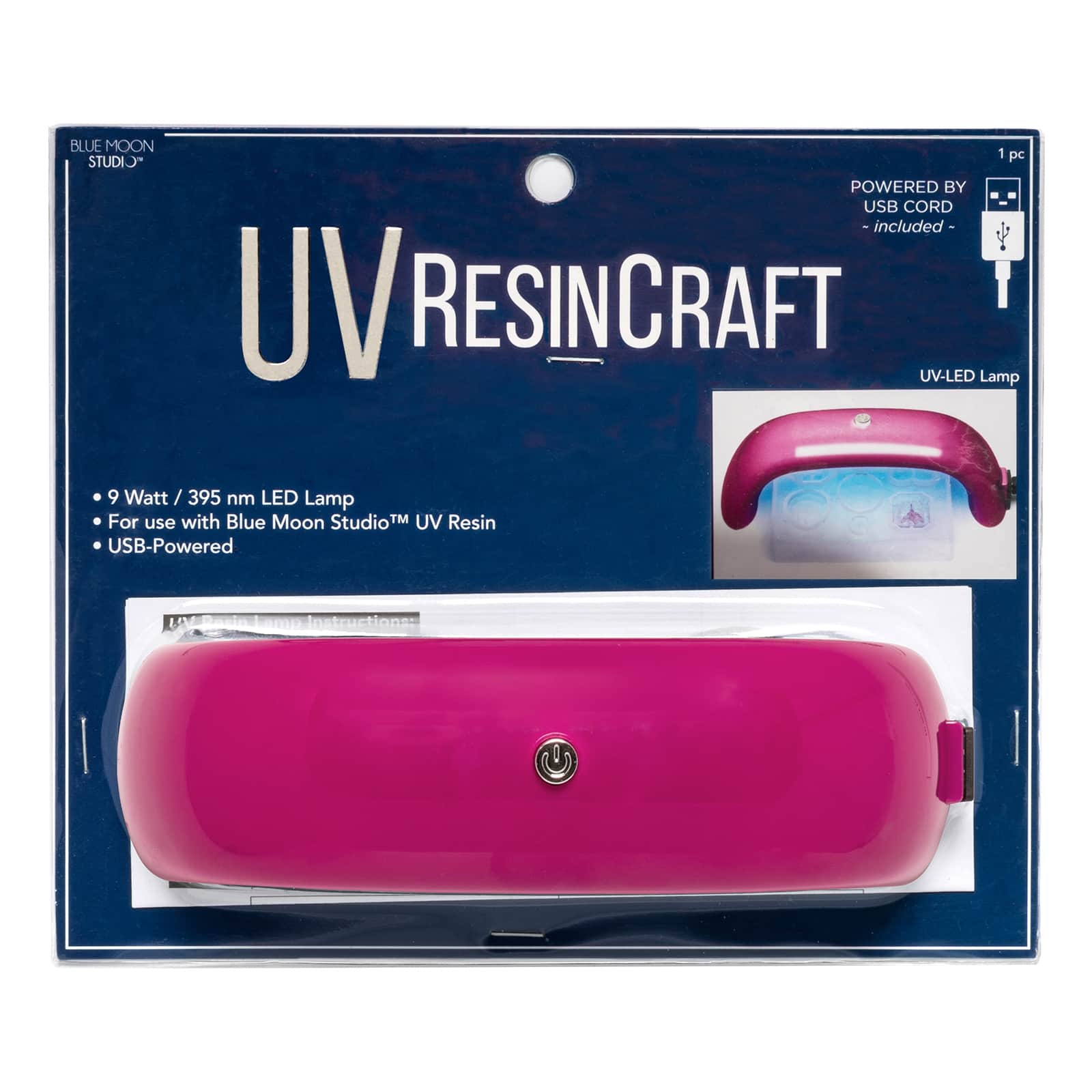 6 Pack: Blue Moon Studio&#x2122; UV Resin Craft Pink Curing USB Lamp